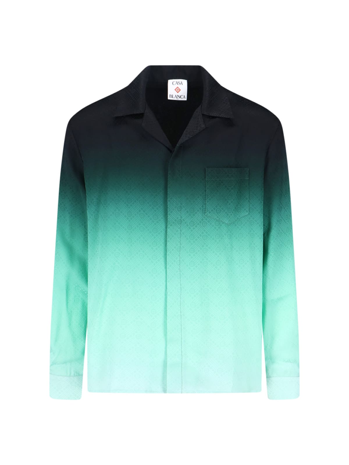 Casablanca Long Sleeve Gradient Shirt With Chest Pocket In Green