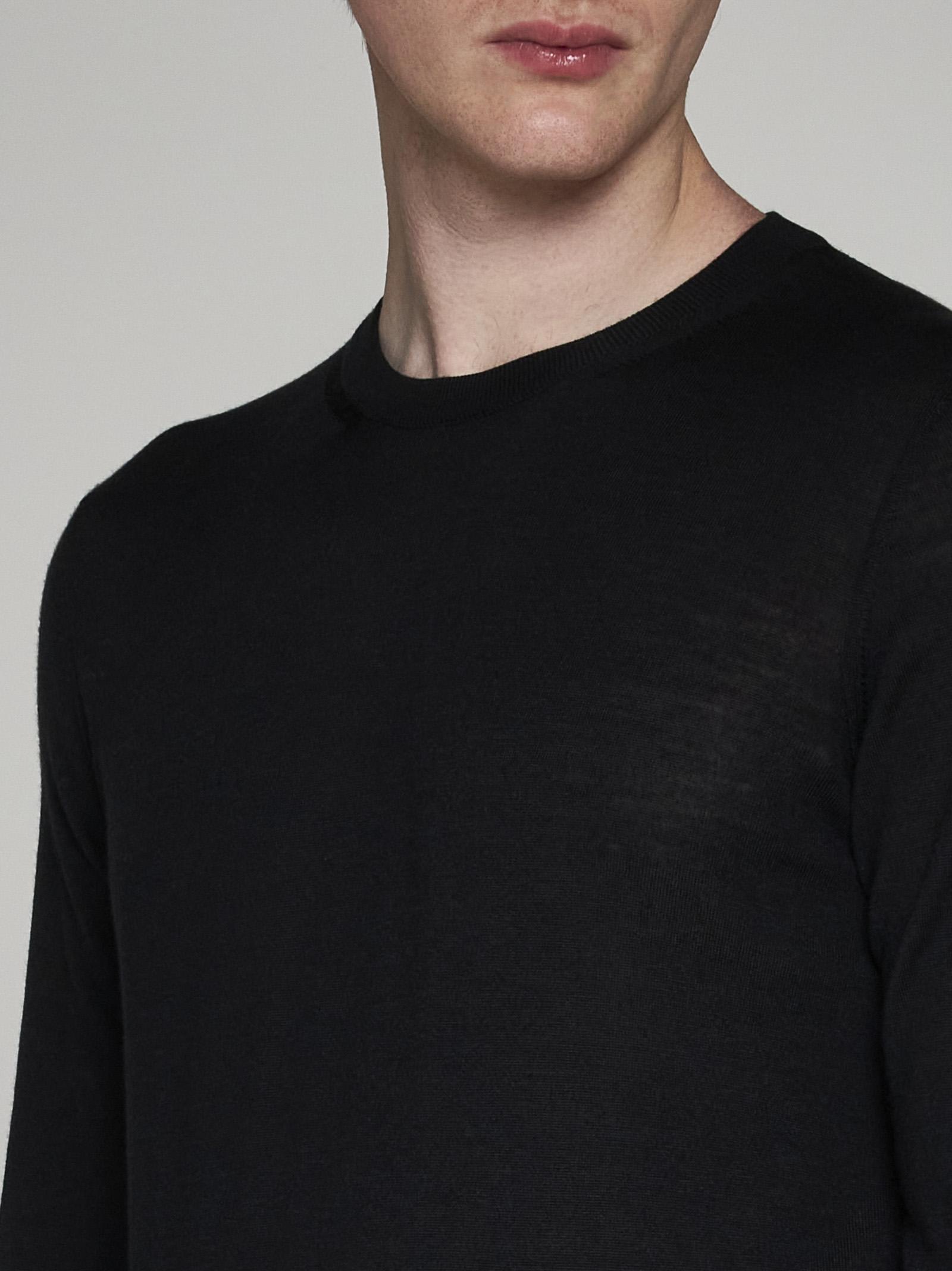 Shop Piacenza Cashmere Wool Crewneck Sweater In Nero