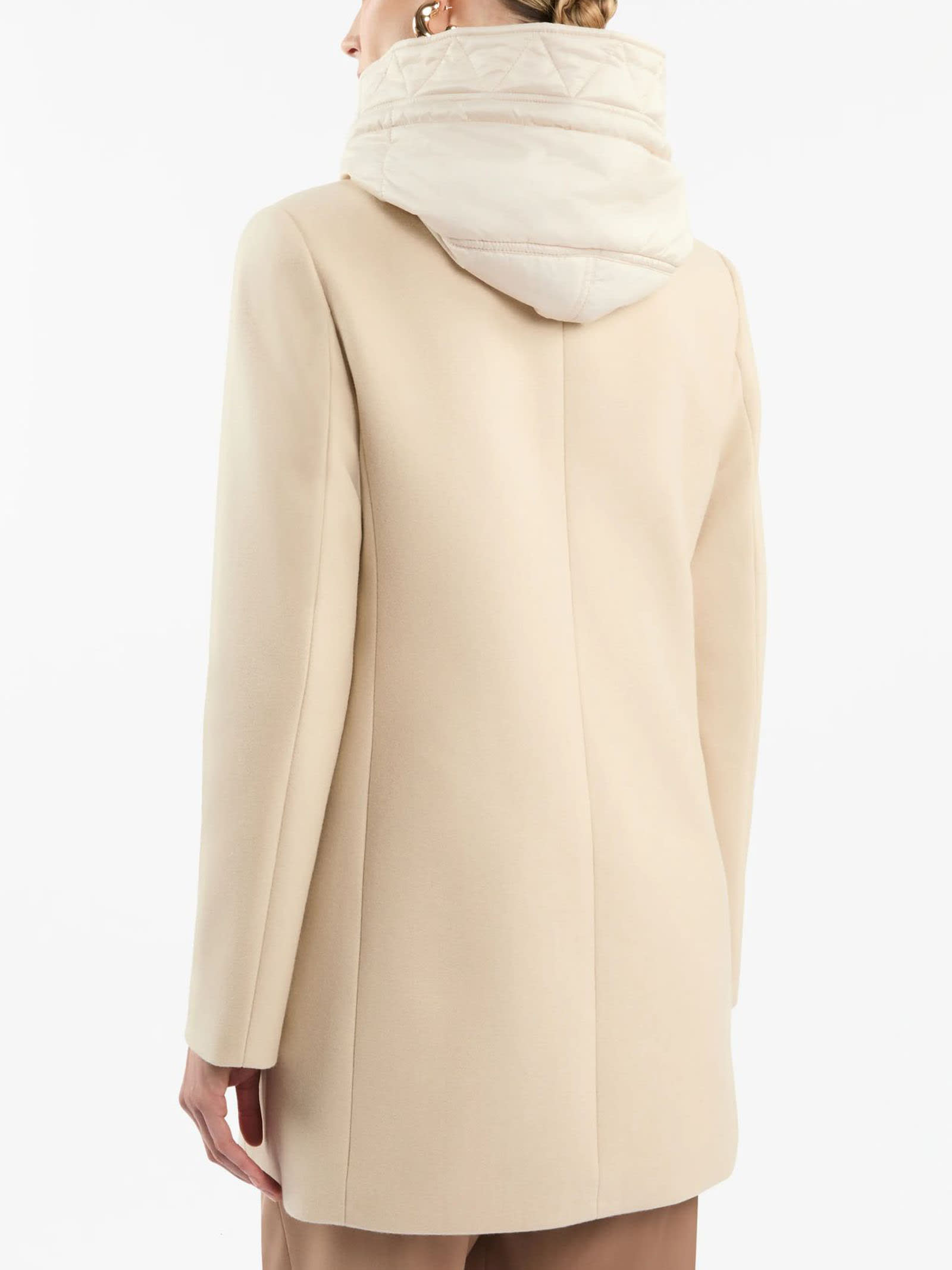 Shop Fay Toggle Coat In Beige Wool Blend Fabric