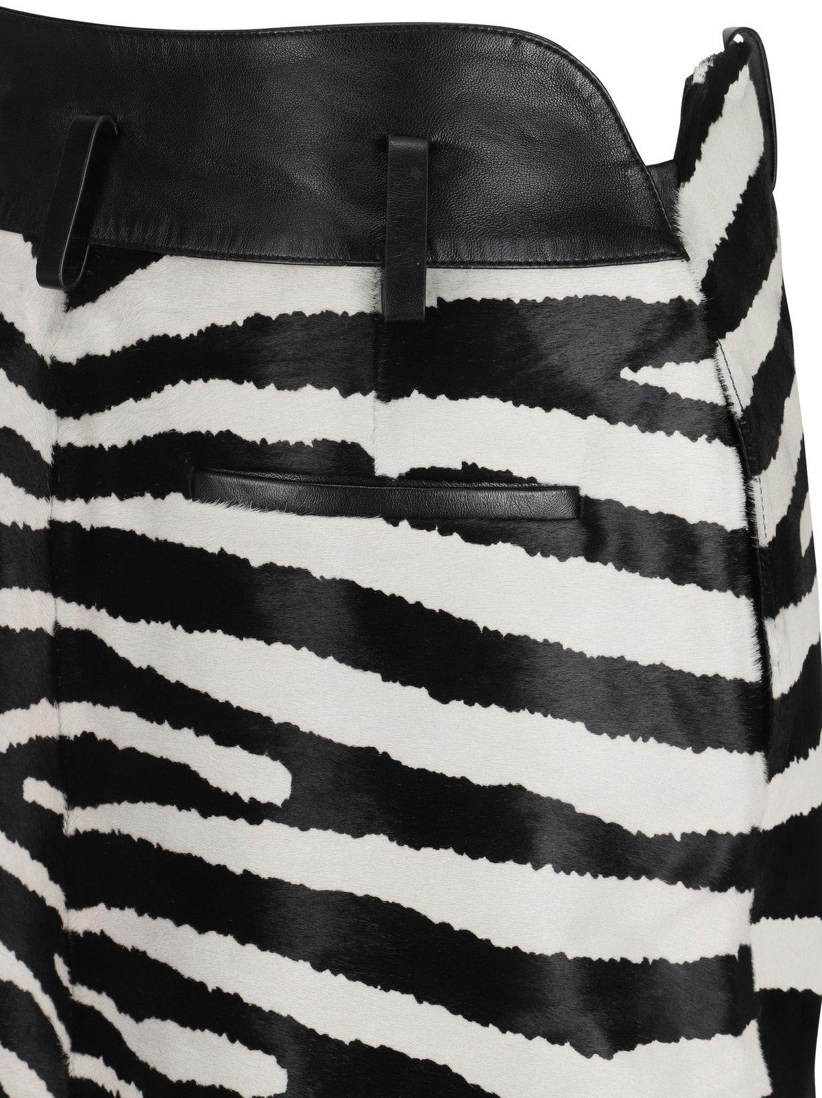 Shop Jacquemus The Tozzi A-line Zebra Skirt In Black