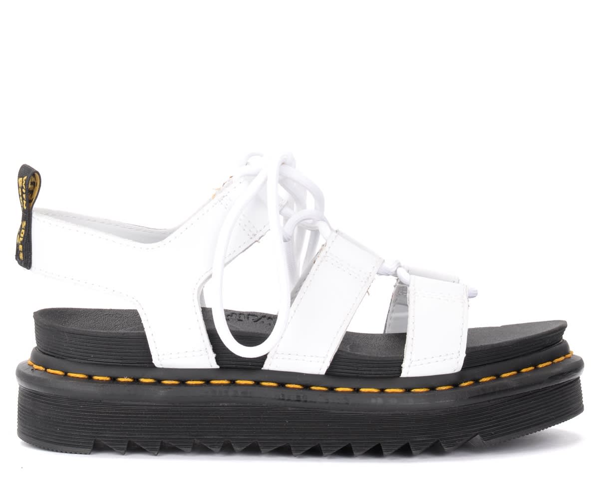 Dr. Martens Nartilla Sandals In White Leather