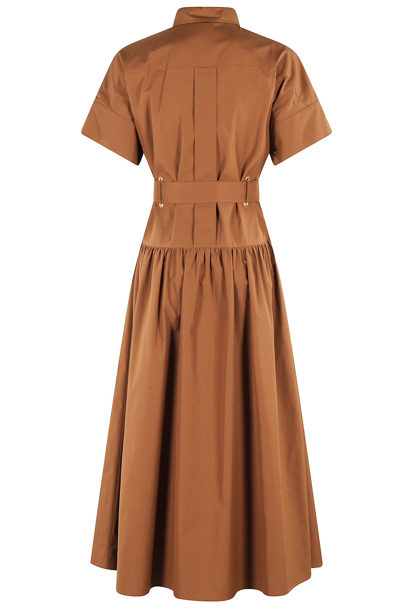 Max Mara Agoraio Popeline Dress In Cuoio