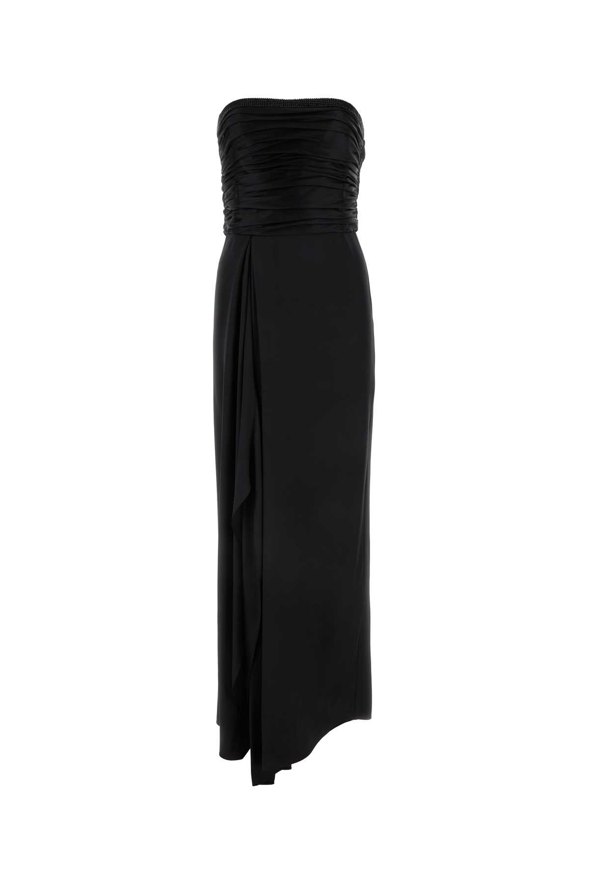 Giorgio Armani Black Satin Long Dress