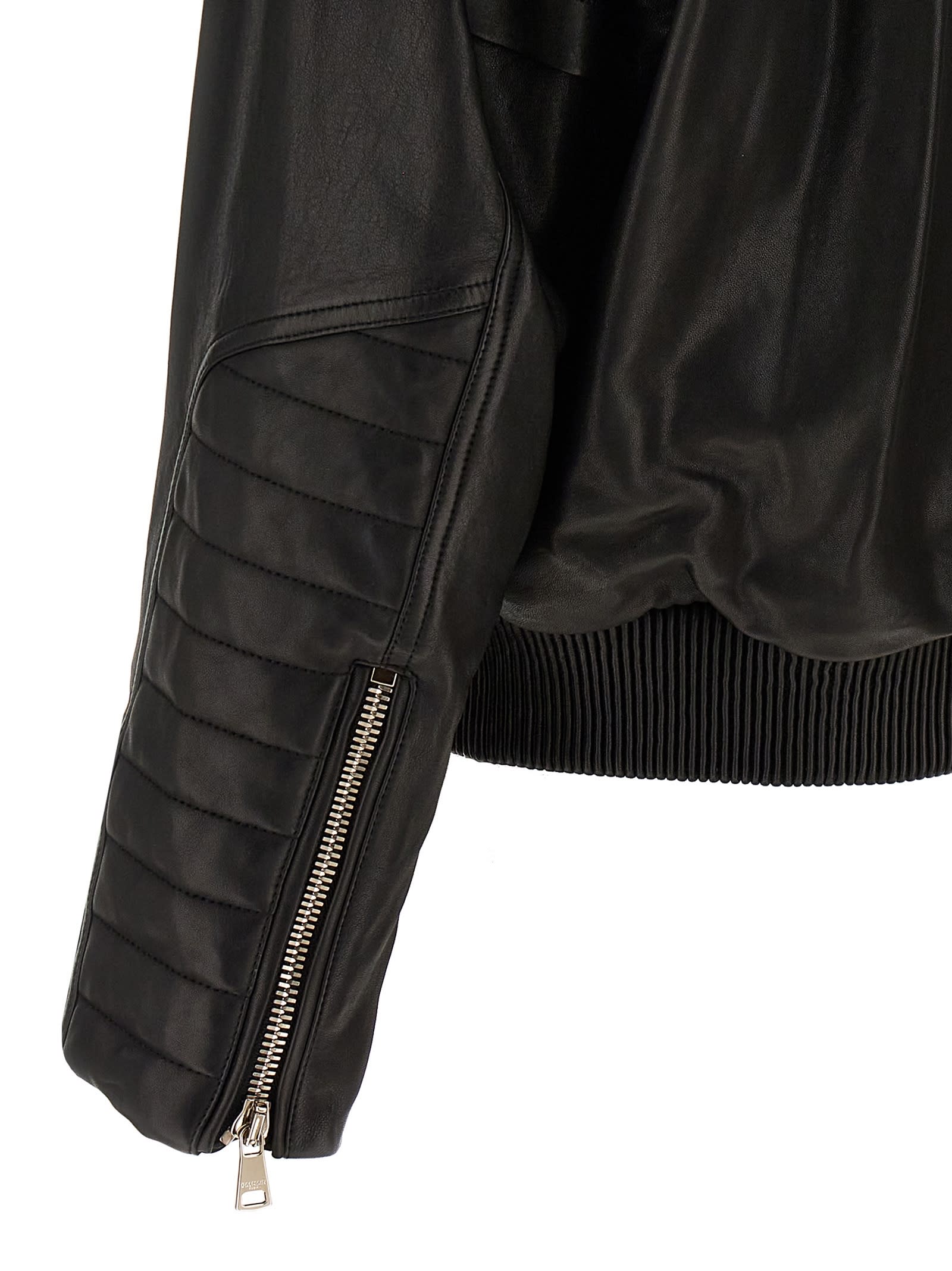 Shop Balmain Layered Leather Jacket In Black