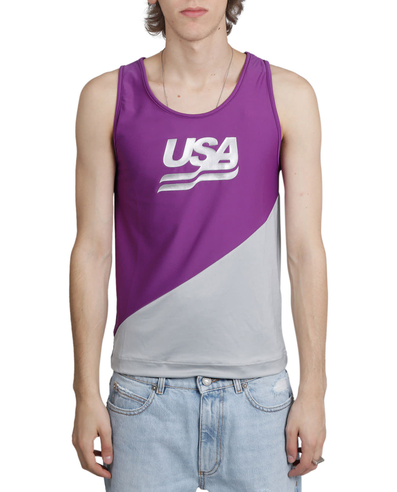 Erl Purple And Grey Tank Top