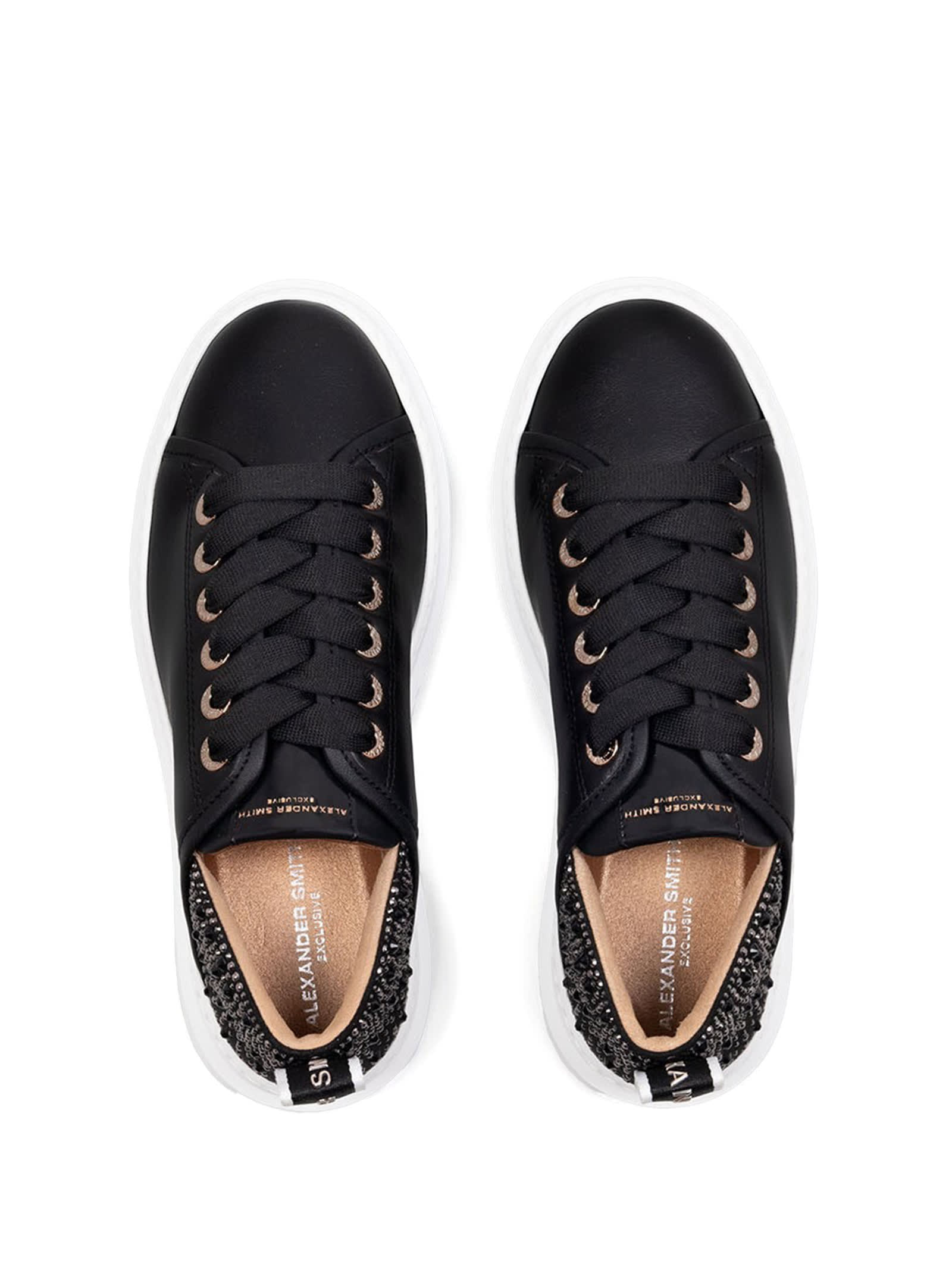 Shop Alexander Smith Black Leather Wembley Sneaker In Nero