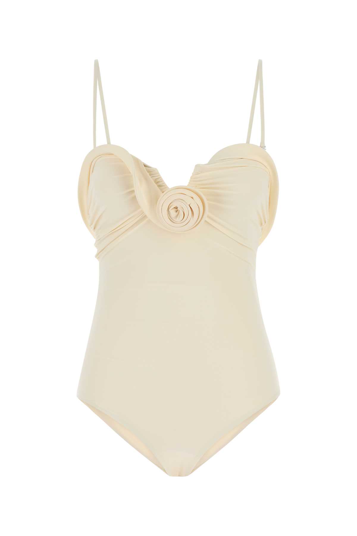 Magda Butrym Cream Stretch Nylon Swimsuit In Neutral