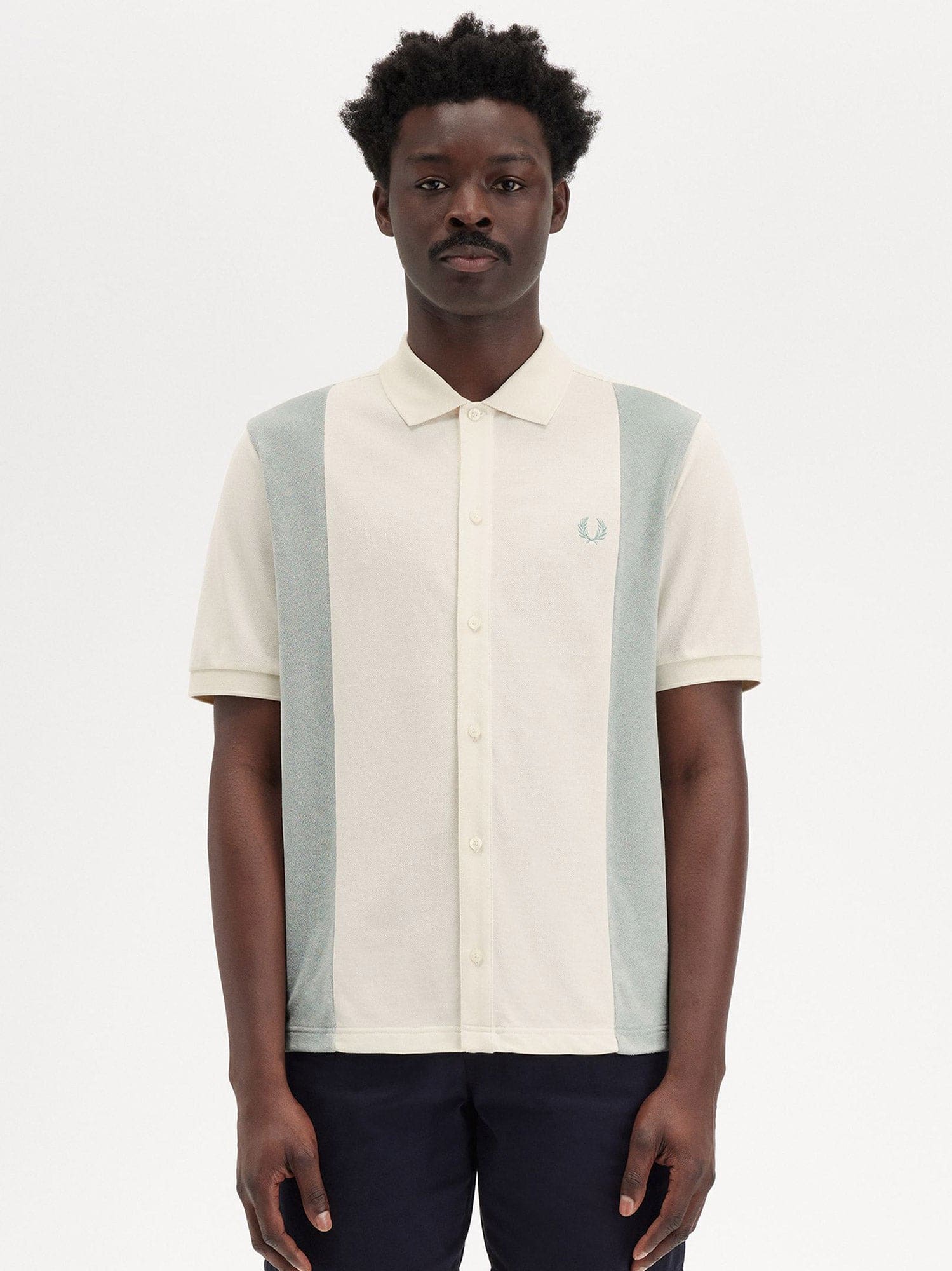 Fred Perry Cotton Piquet Polo Shirt With Towel Inserts In Beige