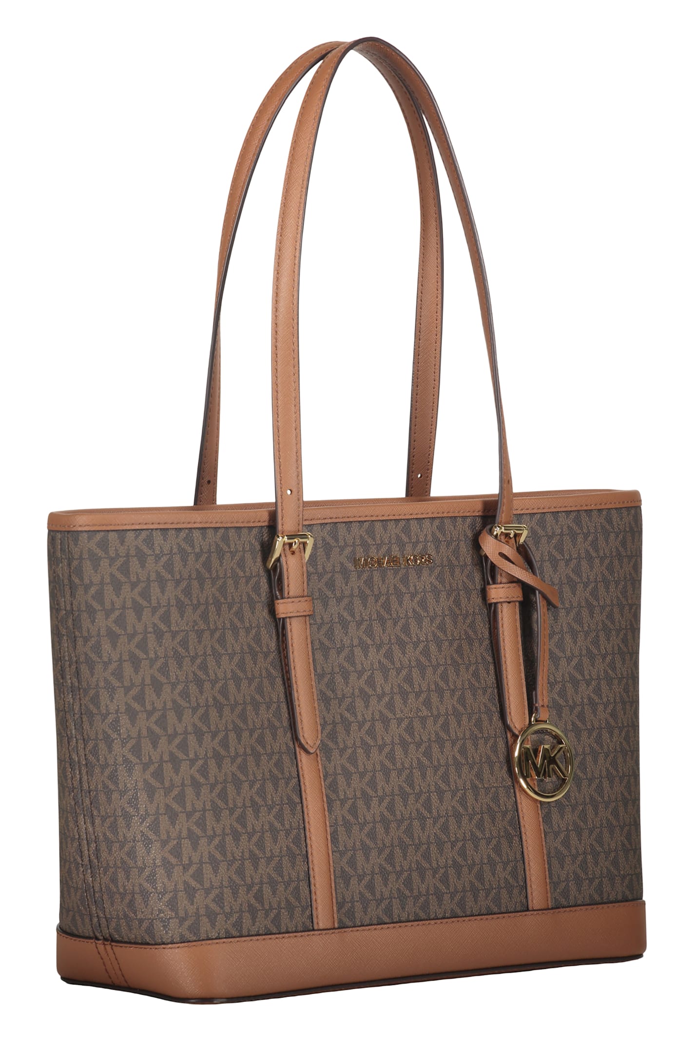 Michael Kors Logo Detail Tote Bag In Brown