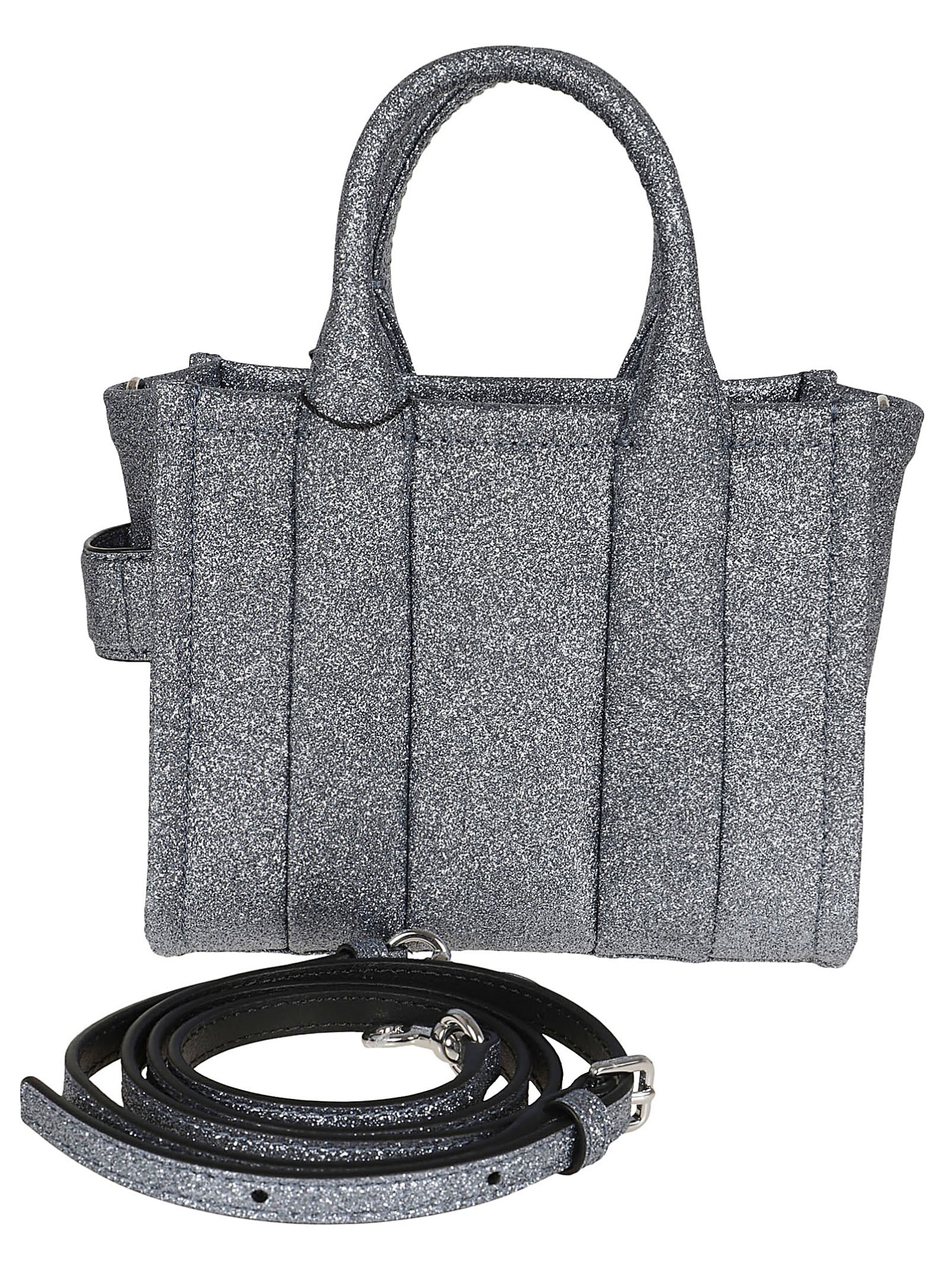 Shop Marc Jacobs The Mini Tote In Silver