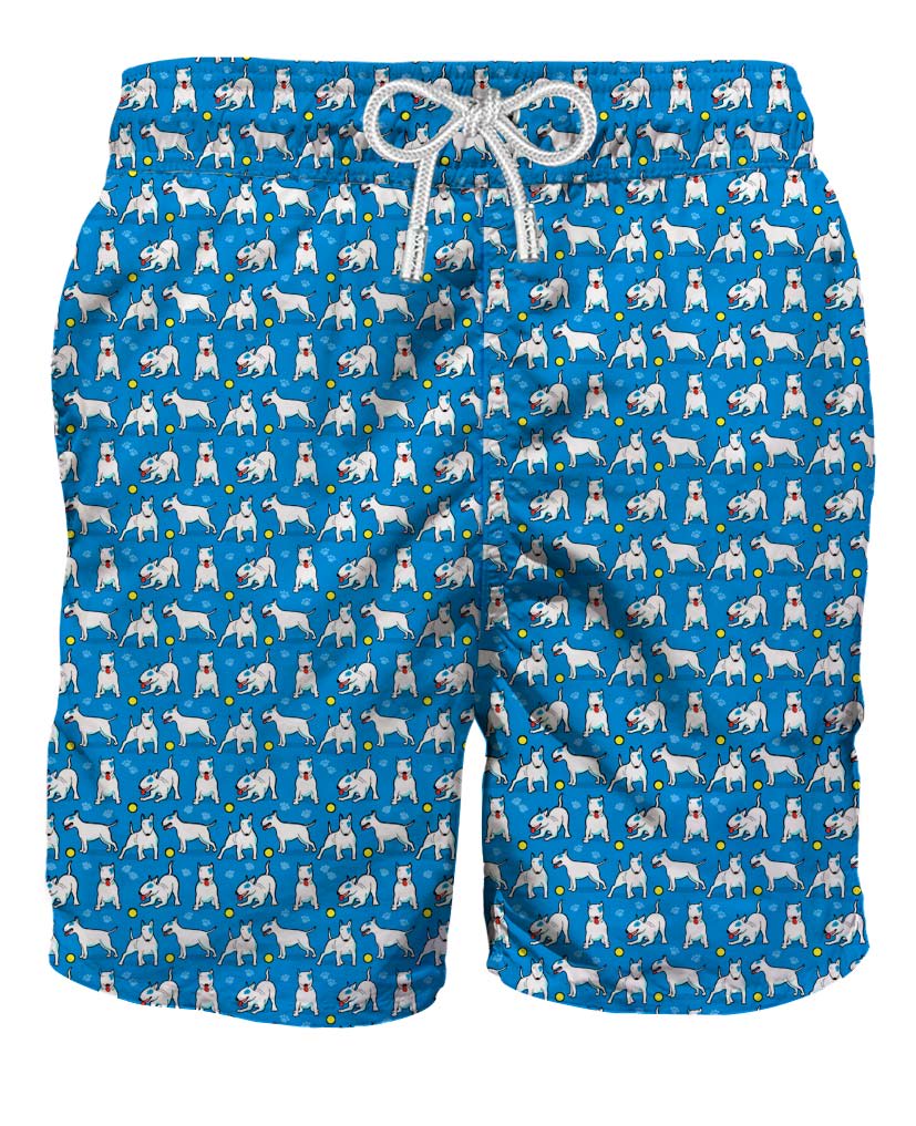MC2 Saint Barth Light Fabric Swim Shorts Bull Terrier Micro Print
