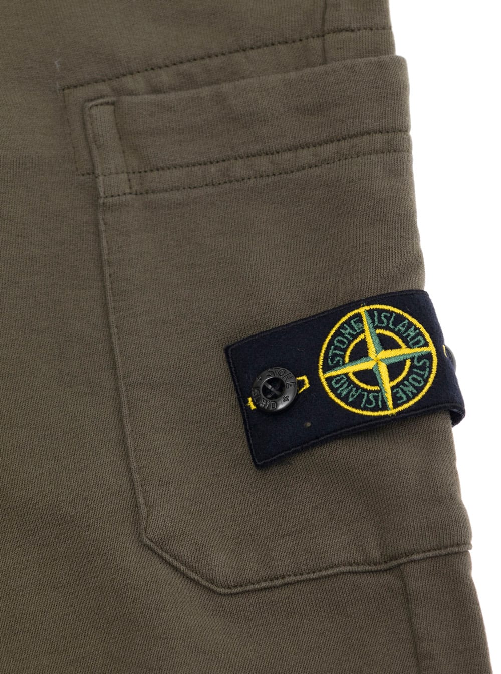 Stone Island Green Pants With Elastic Waist And Logo Patch On The Front In Cotton Boy In Green