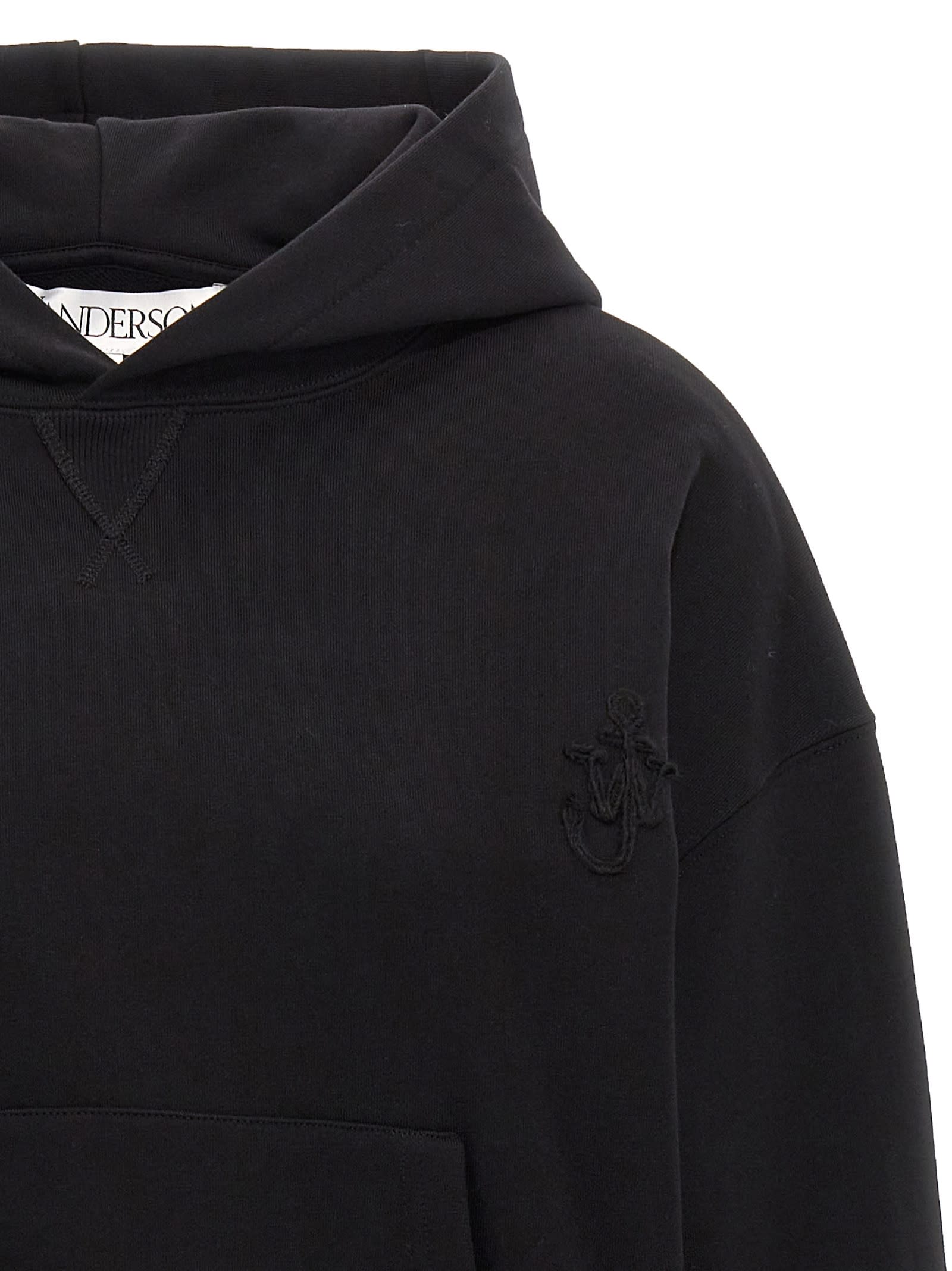 Shop Jw Anderson Anchor Logo Hoodie In Black