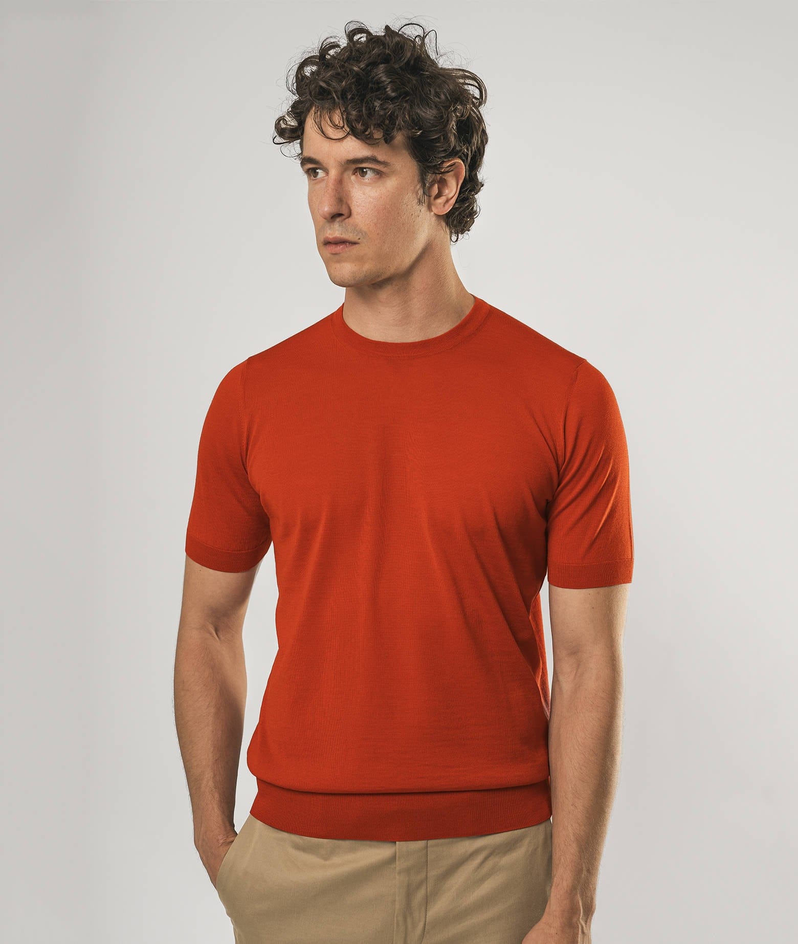 Shop Larusmiani Crewneck Roquebrune T-shirt In Firebrick