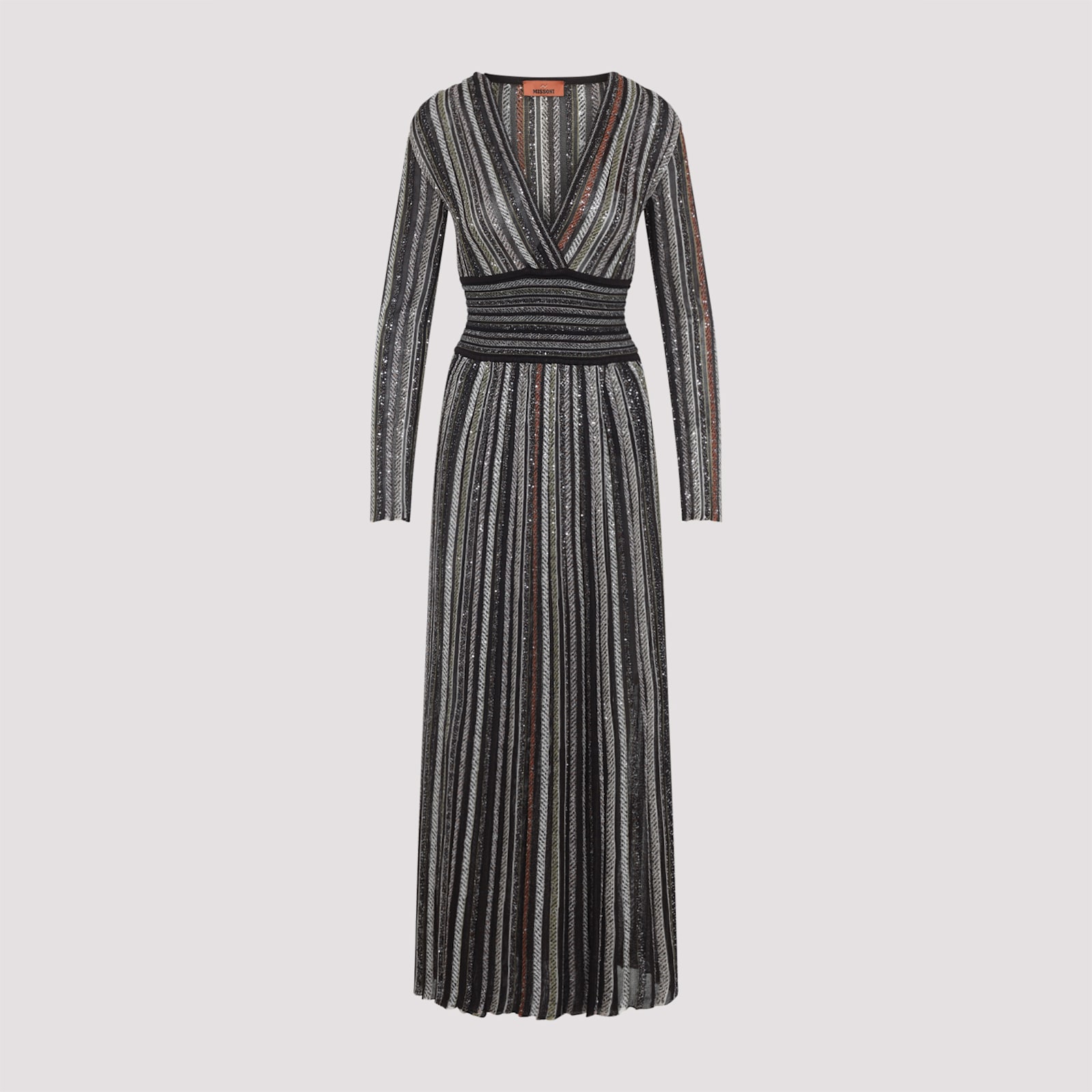 Missoni Sequined Striped Gown In Gray