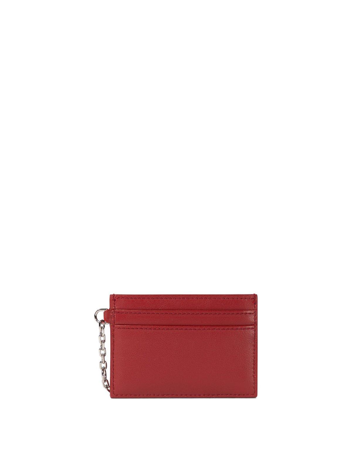 Shop Alexander Mcqueen Sling Logo Plaque Card Holder In Red