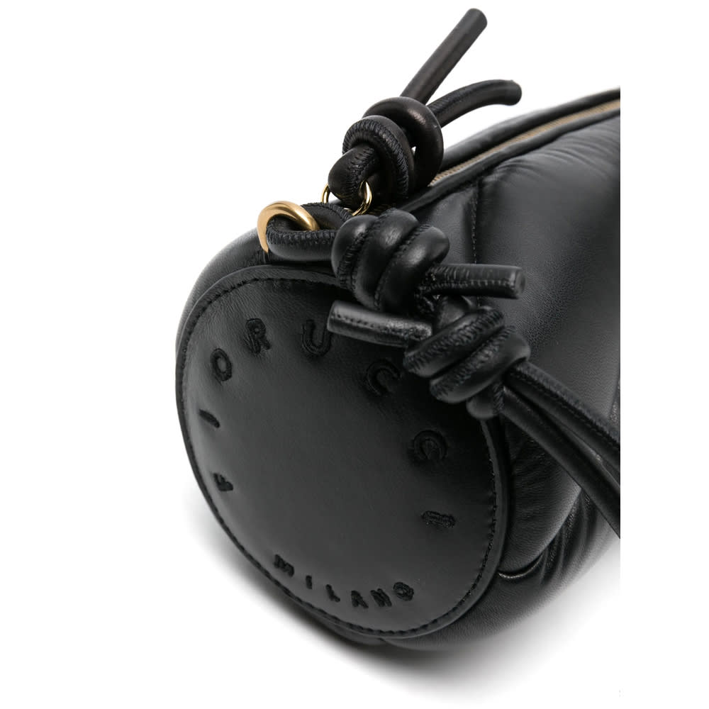 Fiorucci Black Lamb Ovis Aries Aries Shoulder Bag In Black