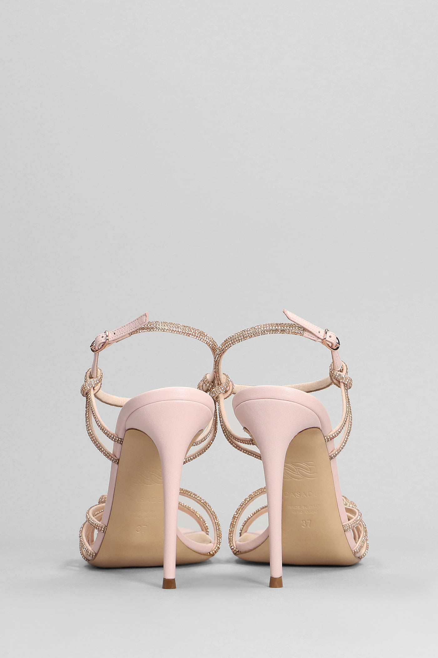 Shop Casadei Sandals In Rose-pink Leather