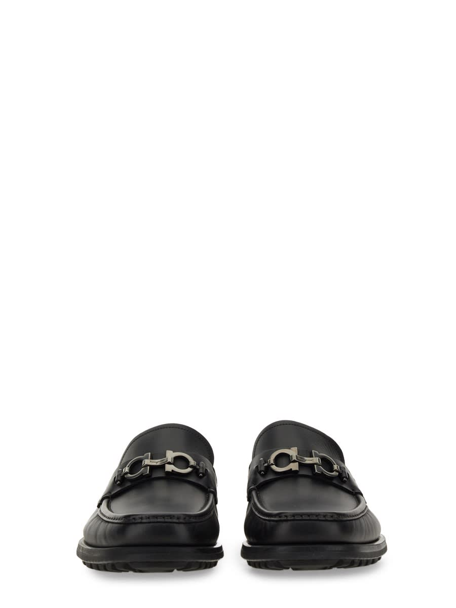 Shop Ferragamo Moccasin With Gancini Ornament In Black