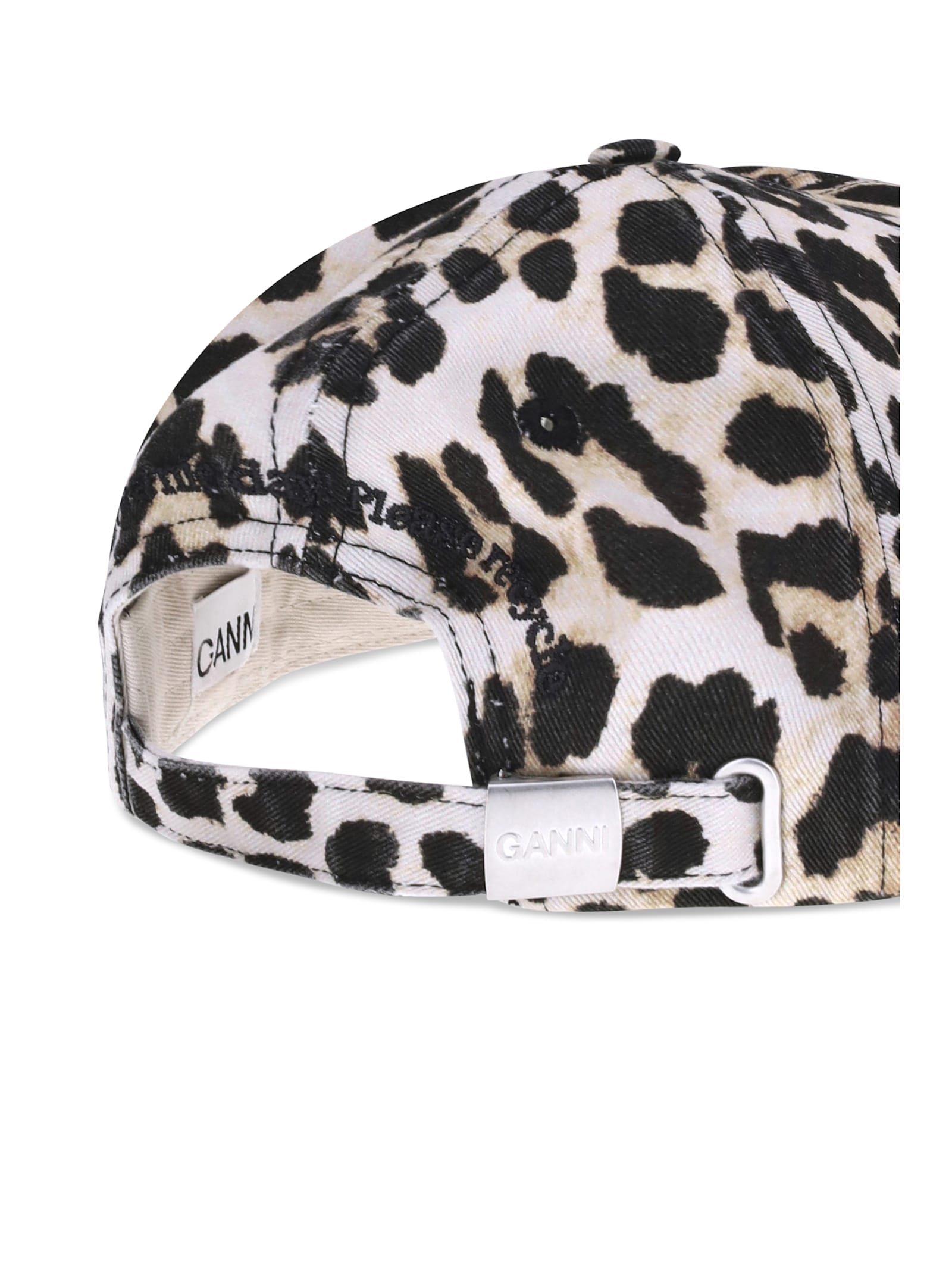 Ganni Leopard Baseball Hat In Animal Print