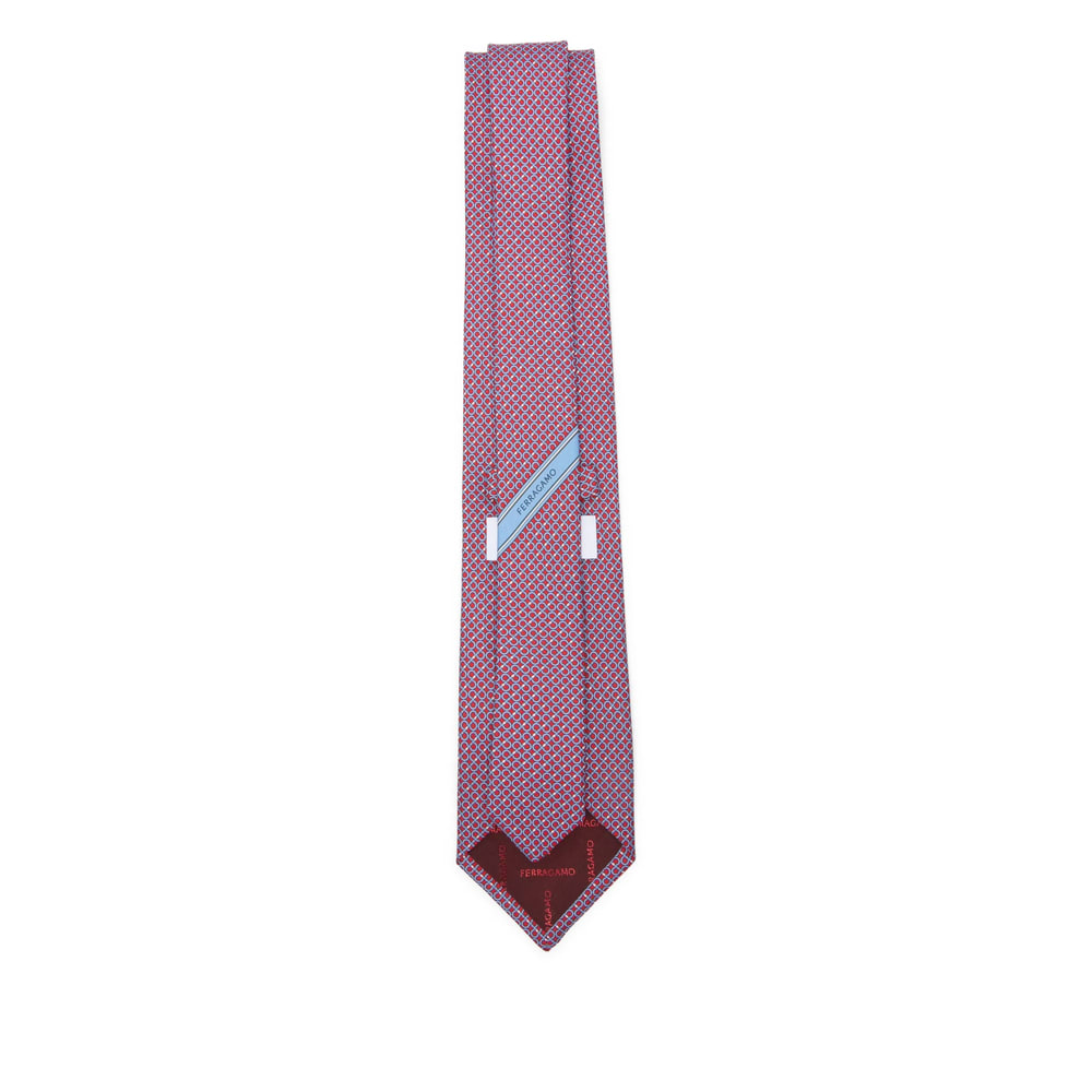 Ferragamo Patterned Tie In Pink