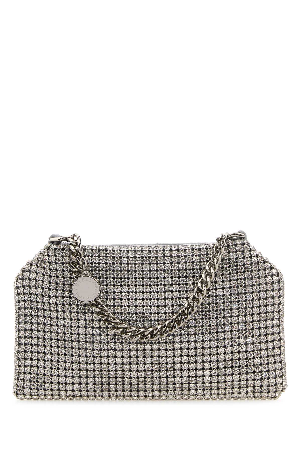 Stella Mccartney Embellished Mesh Falabella Handbag In Silver