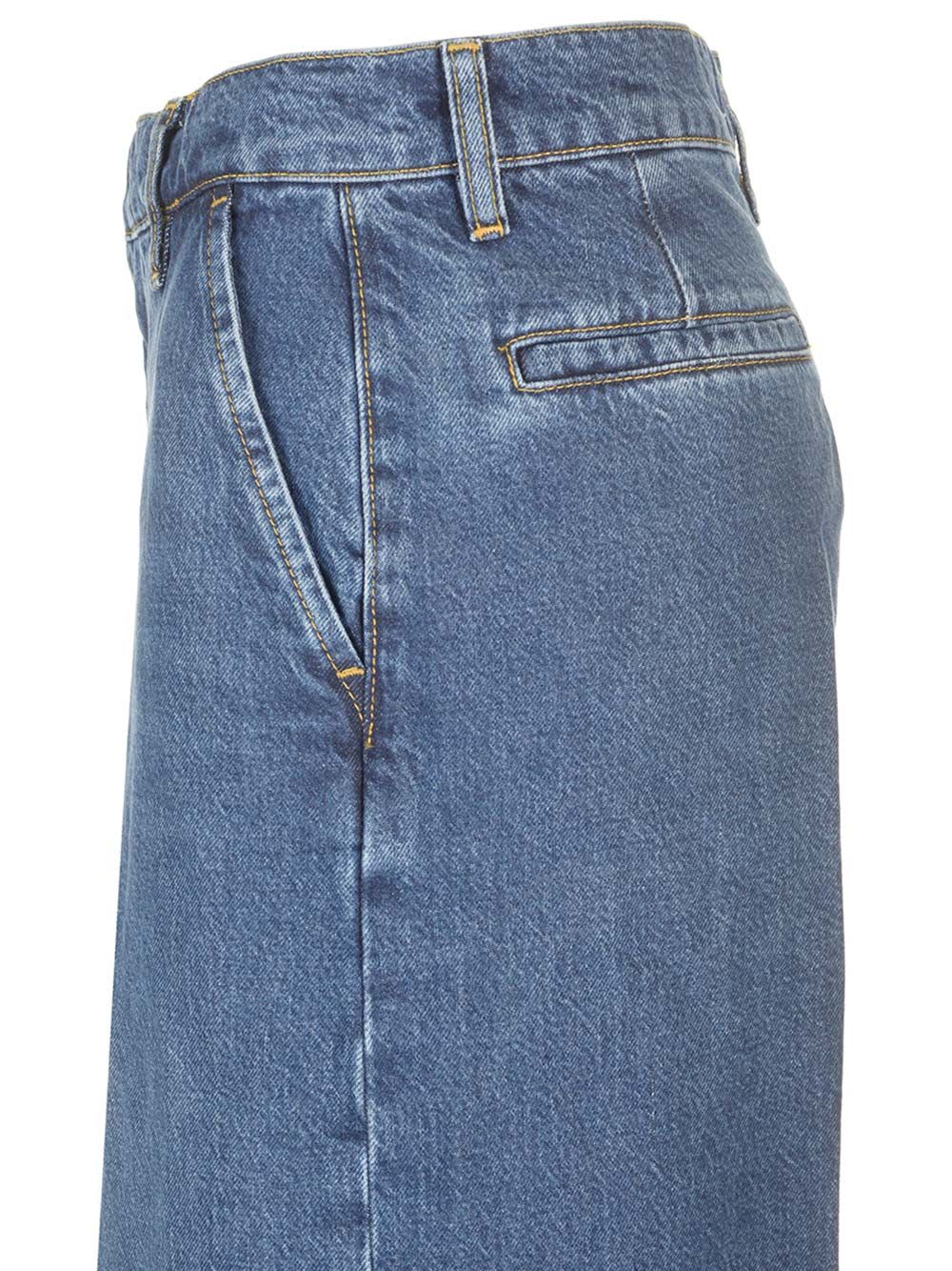 Frame Modern Pocket High-rise Wide-leg Jeans In Blue