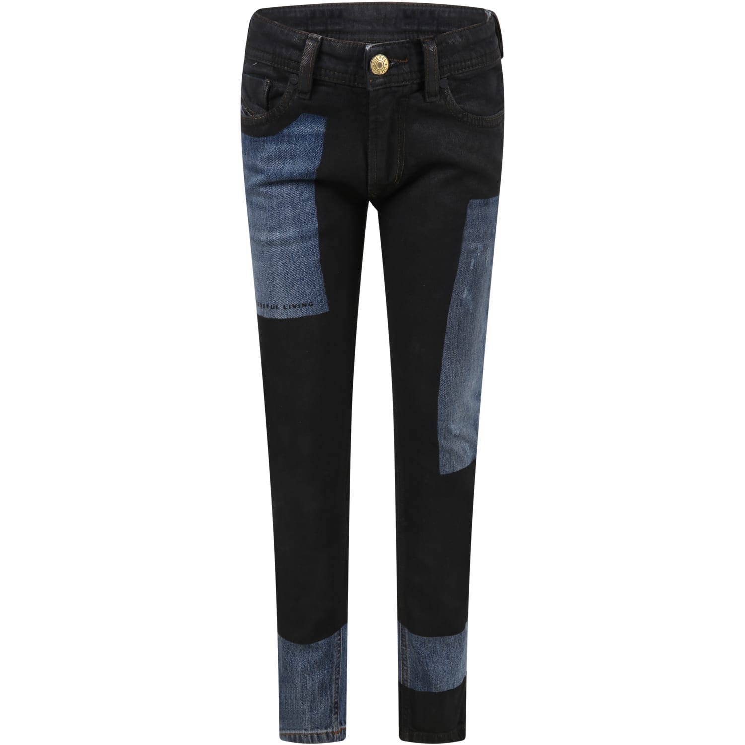 Diesel Light Blue Jeans For Boy With Logo