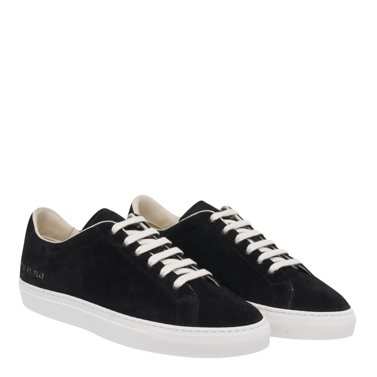 Common Projects Suede Low Top Sneakers With Rubber Sole In Black