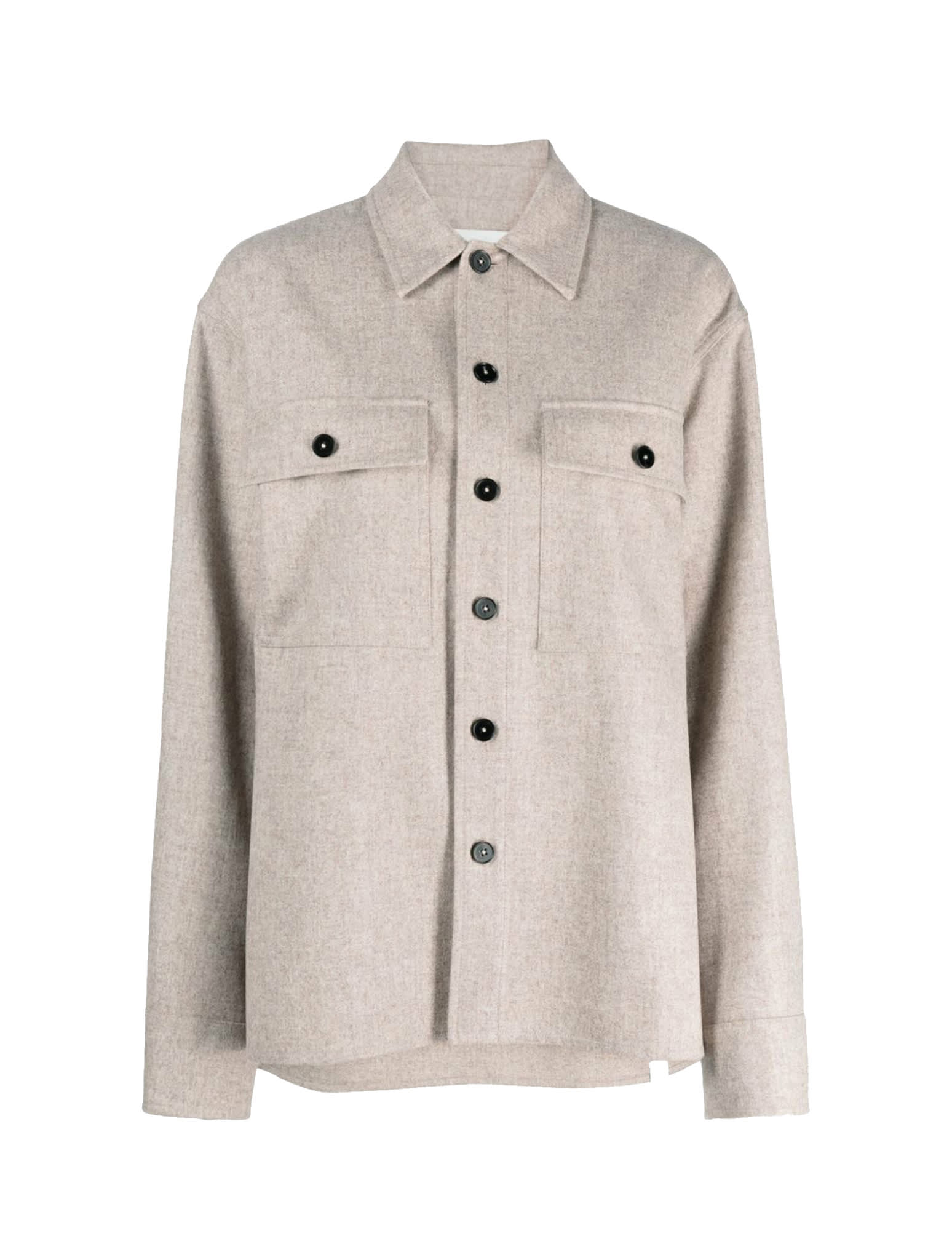 JIL SANDER LONG SLEEVE RELAXED FIT SHIRT WITH CHEST POCKETS AND SIDE SLIT
