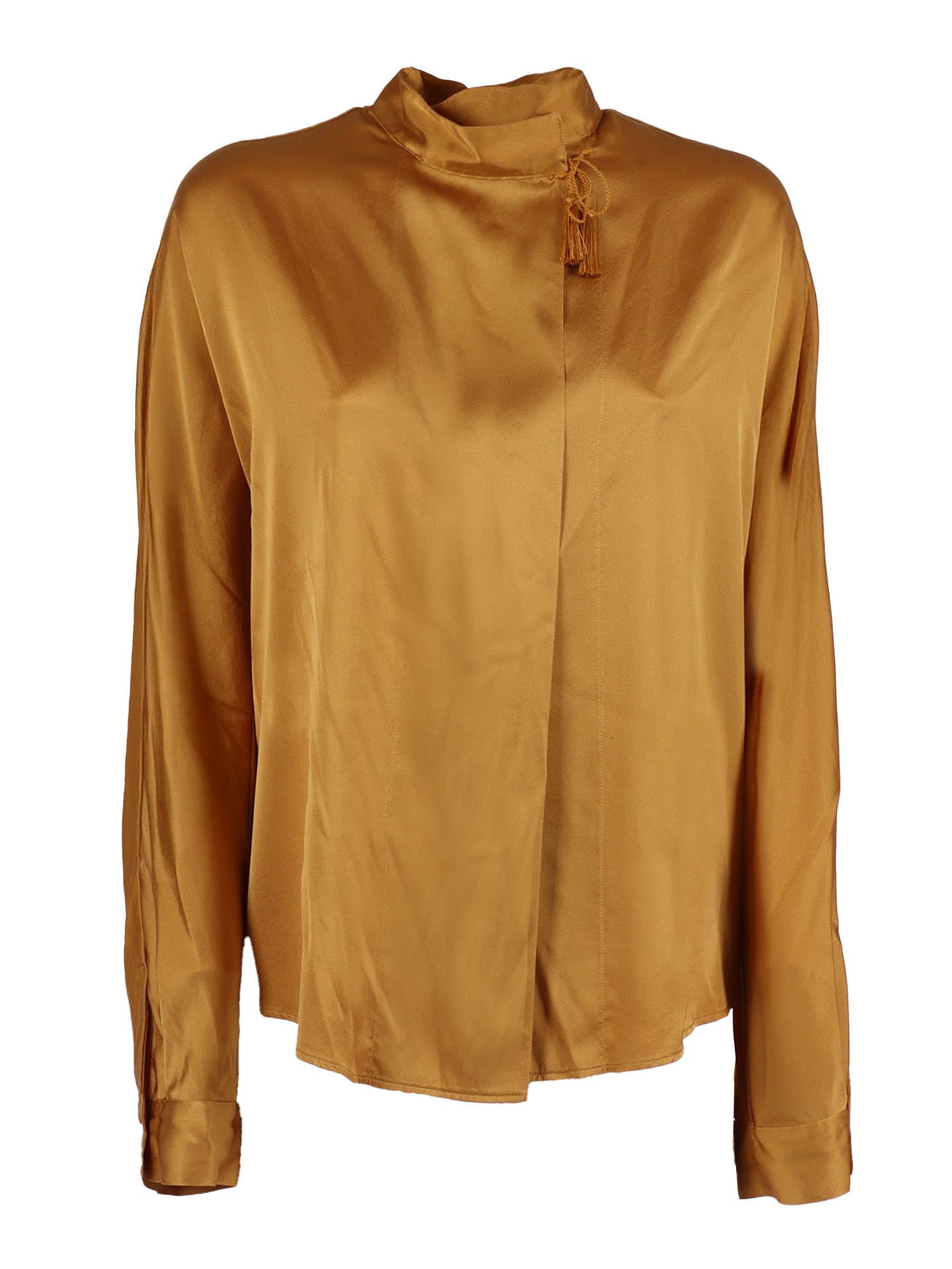 Forte_Forte Stretch Silk Satin Kimono Shirt