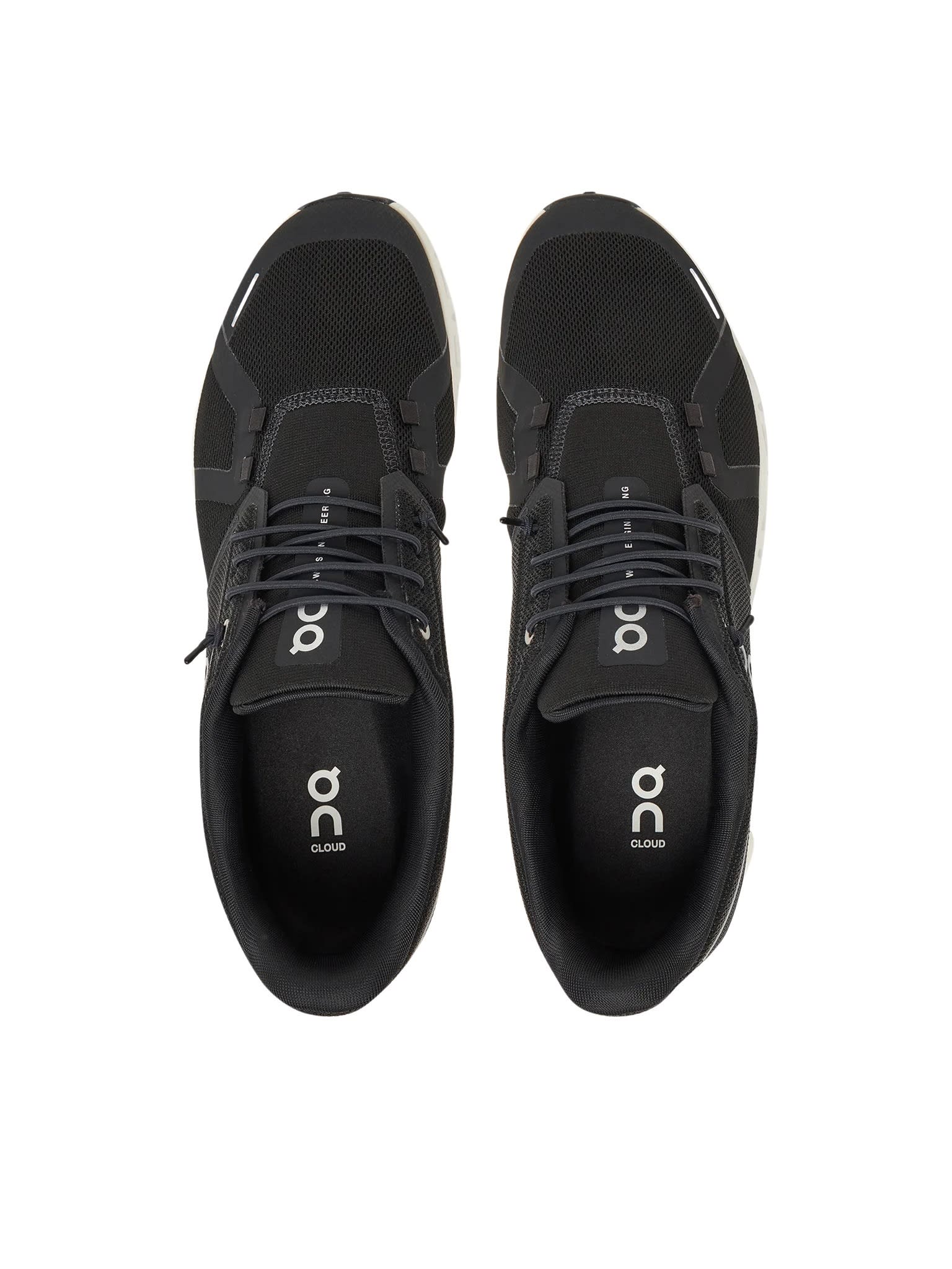 On Cloud 5 Rubber-trimmed Mesh Running Sneakers In Black
