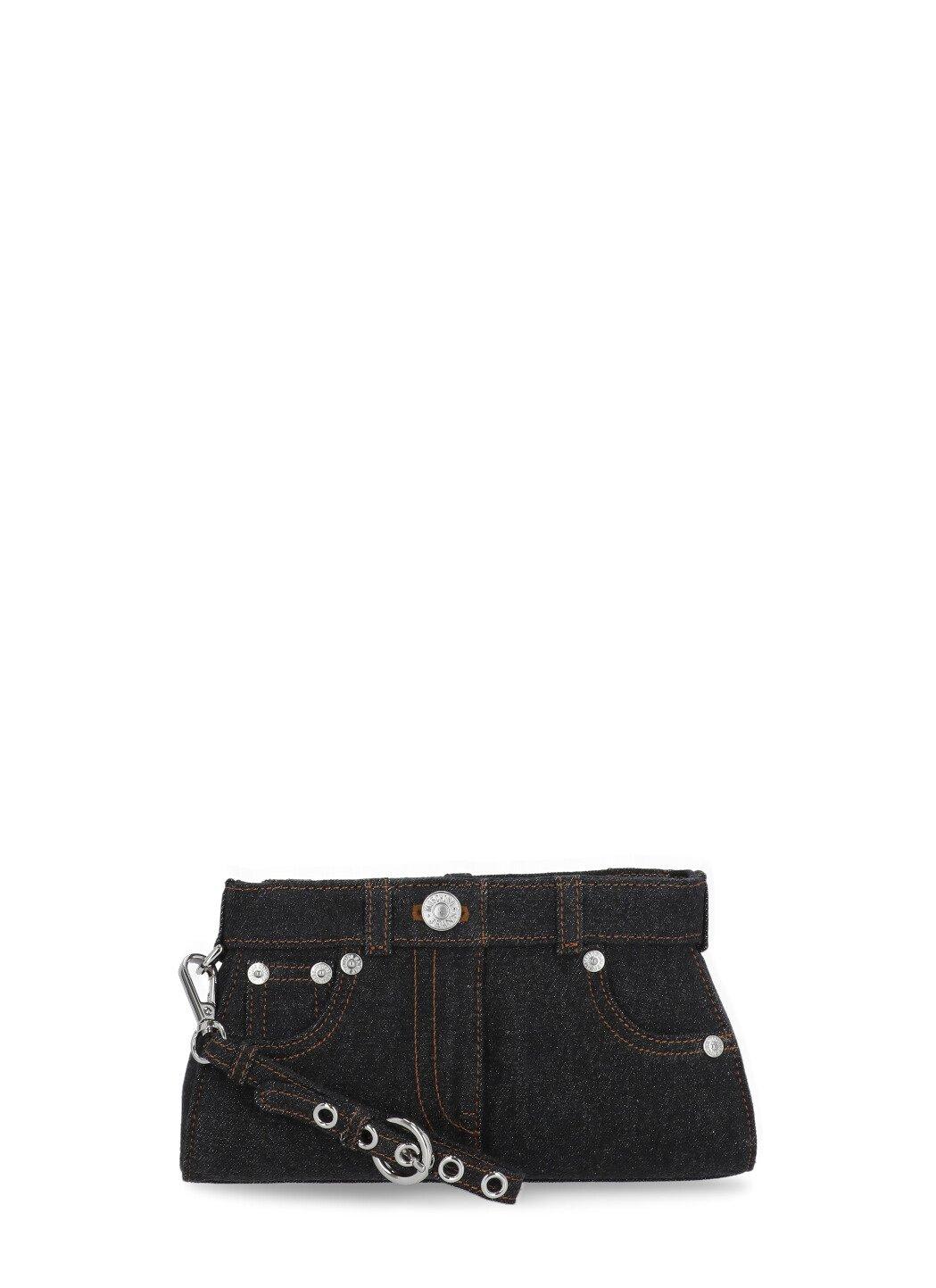 Shop M05ch1n0 Jeans Jeans Denim Clutch Bag In Black