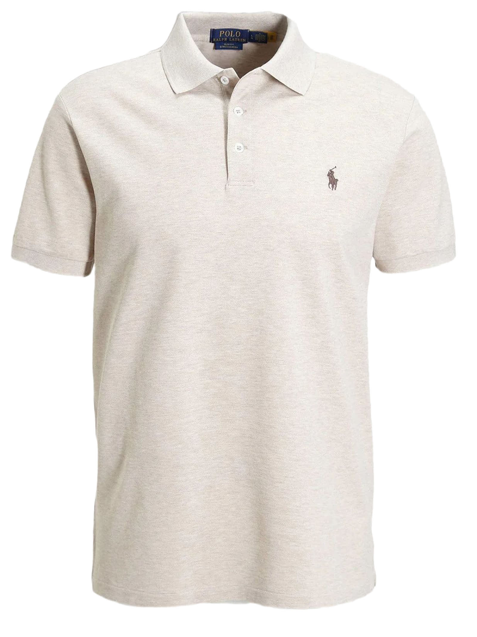 Ralph Lauren Beige Cotton Polo Shirt In Neutral