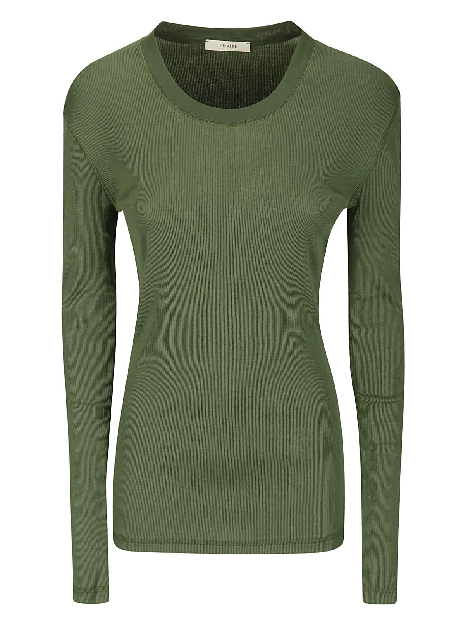 Shop Lemaire Rib Long Sleeve T-shirt In Smoky Green