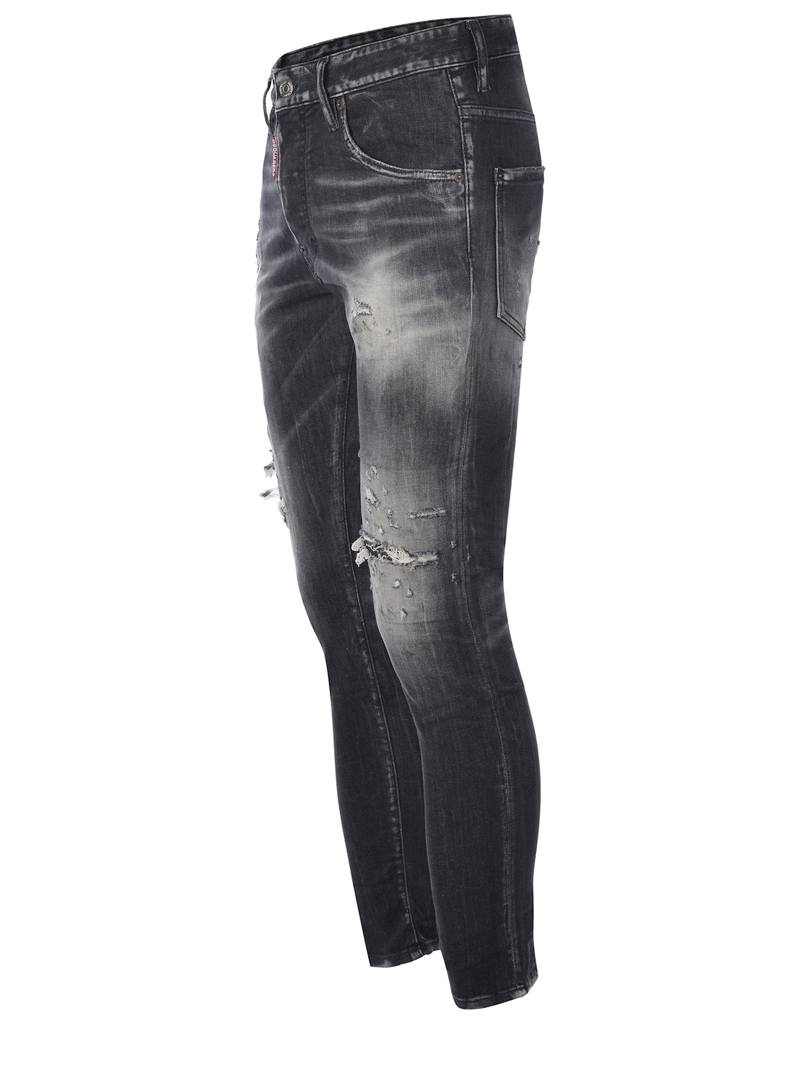 Shop Dsquared2 Jeans  Skater Made Of Denim In Black