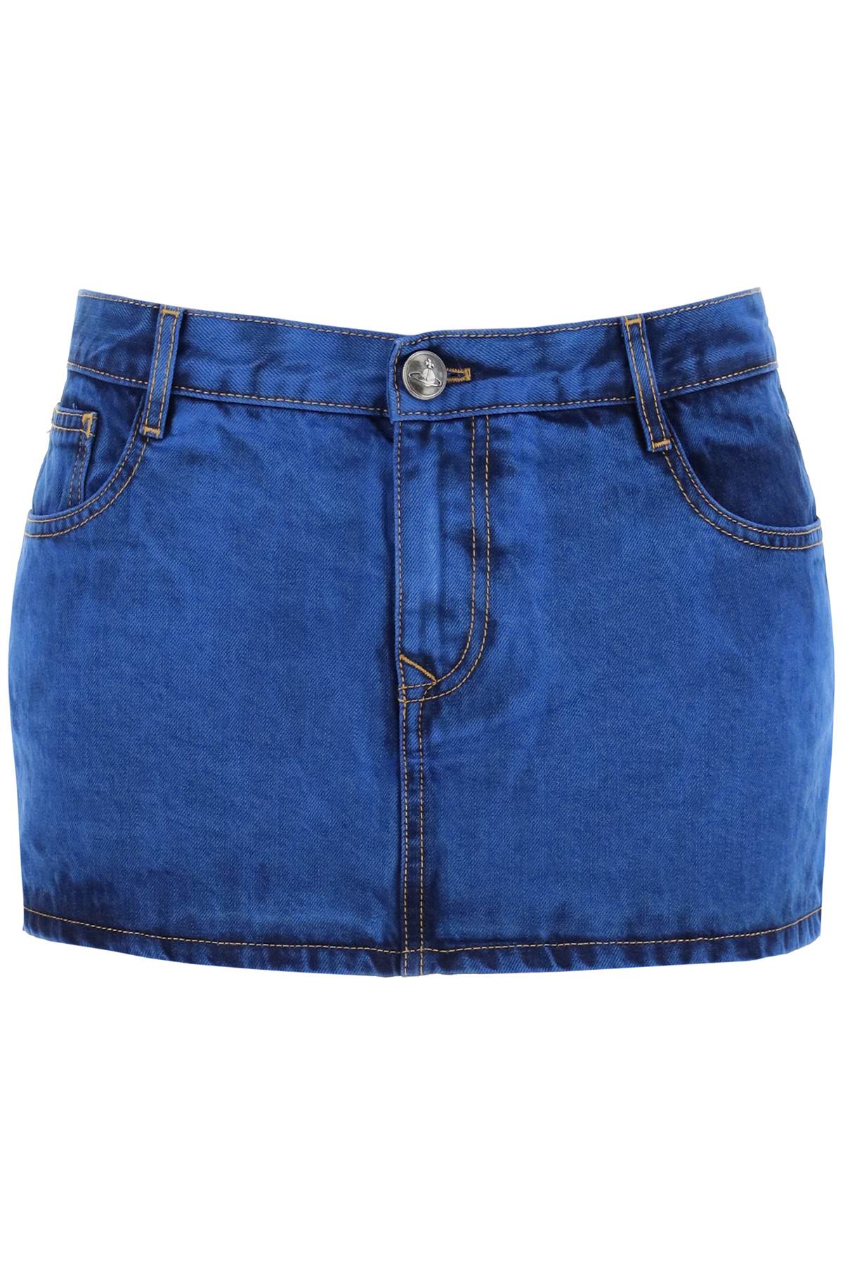 Shop Vivienne Westwood Denim Foam Mini Skirt For In Blue (blue)