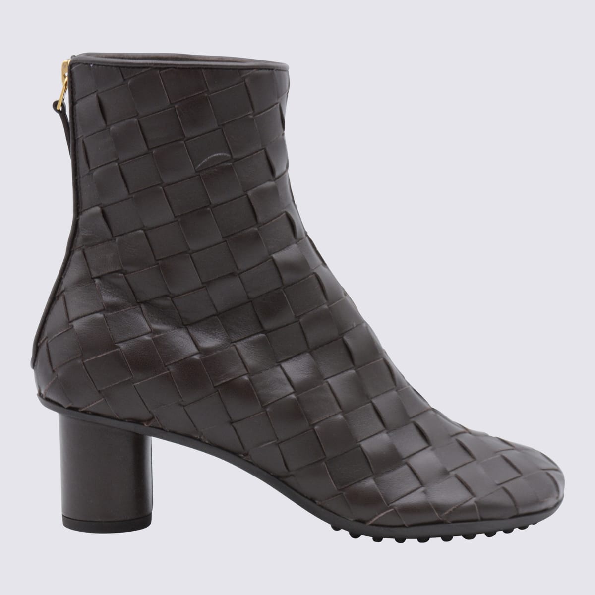 Bottega Veneta Brown Leather Atomic Boots In Multi
