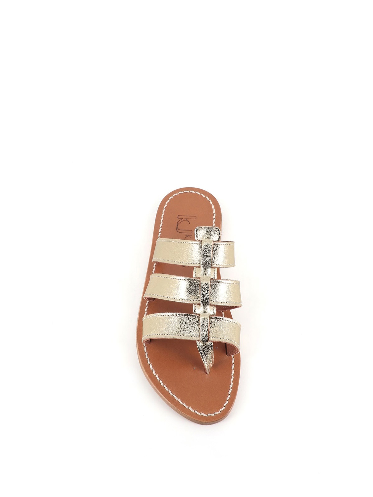 Shop Kjacques Sandal Dolon In Platinum