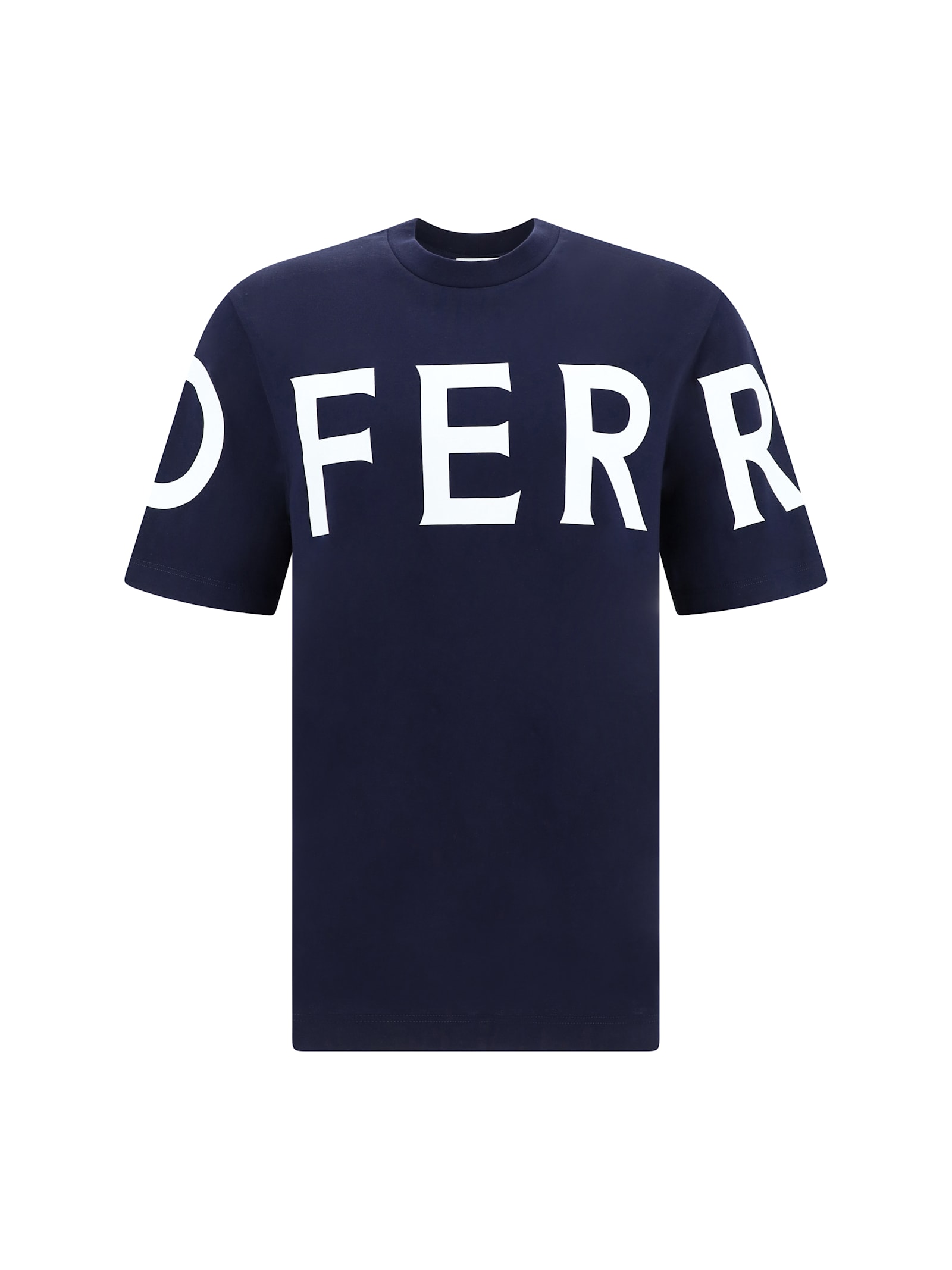 Ferragamo Graphic Logo Crewneck T-shirt In Black