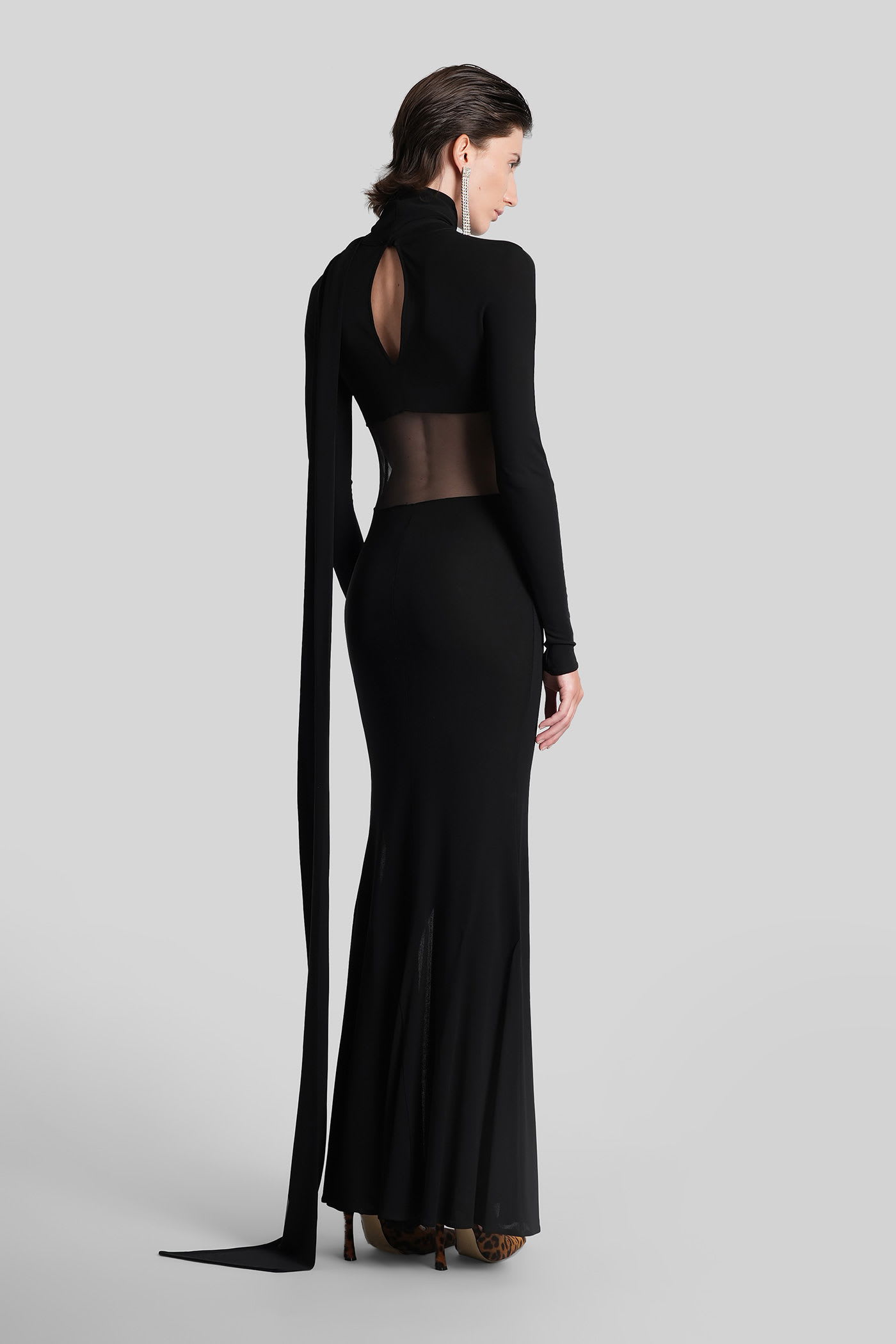 Blumarine Long Dress In Black
