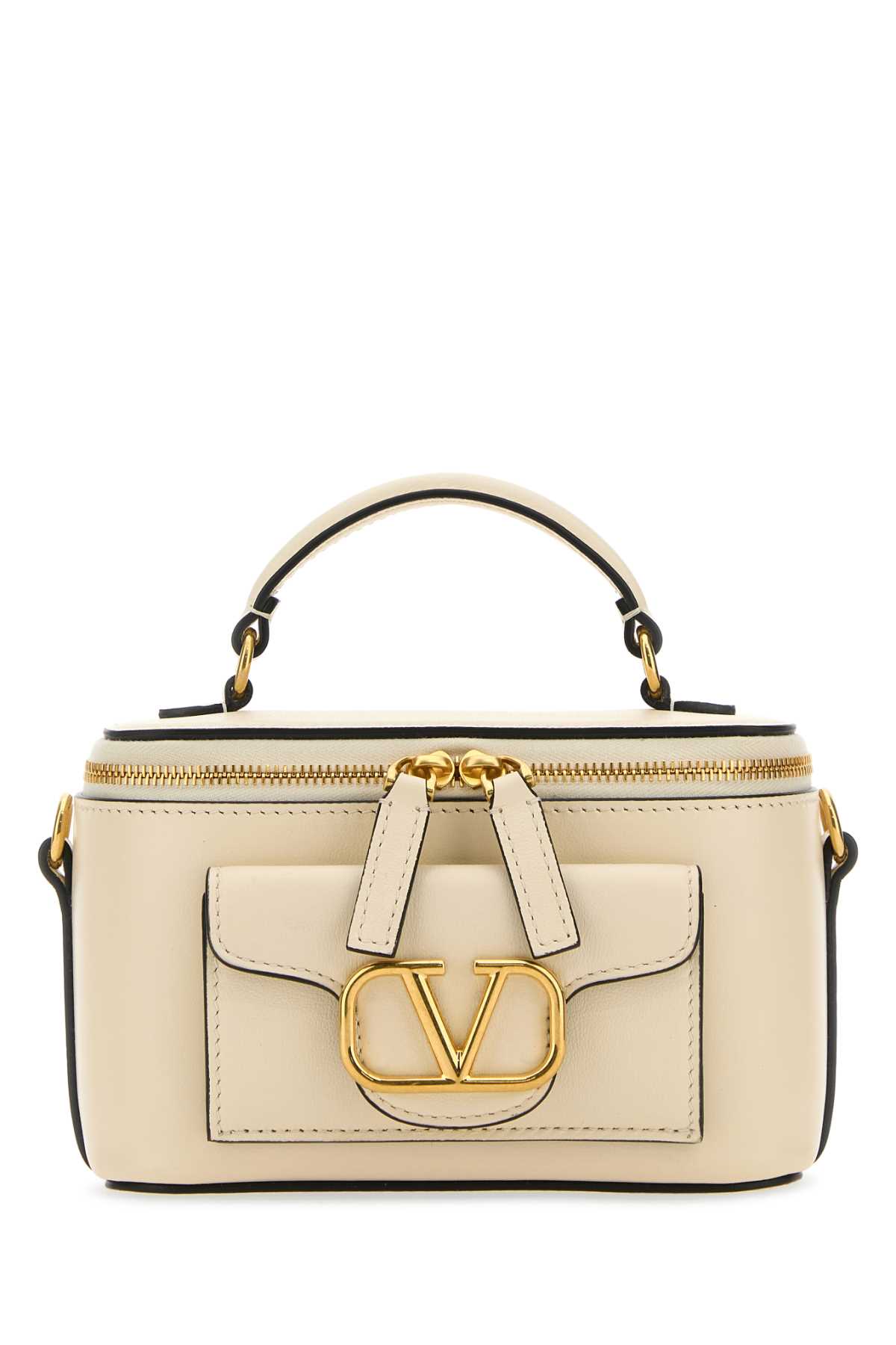 Valentino Garavani Ivory Leather Mini Locã² Handbag In Lightivory