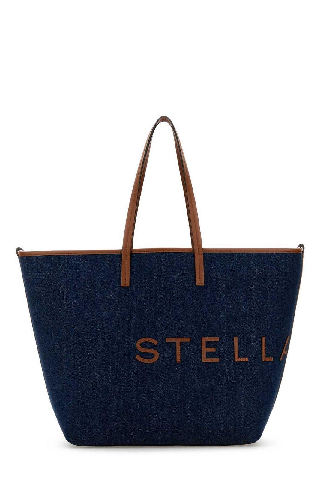 Eco Logo Lettering Denim Tote Bag