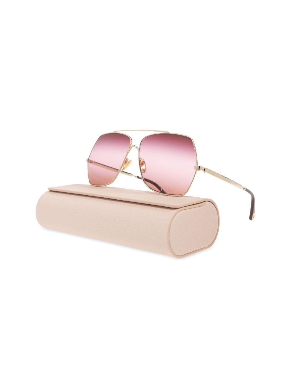 Shop Chloé Sunglasses In Gold Red