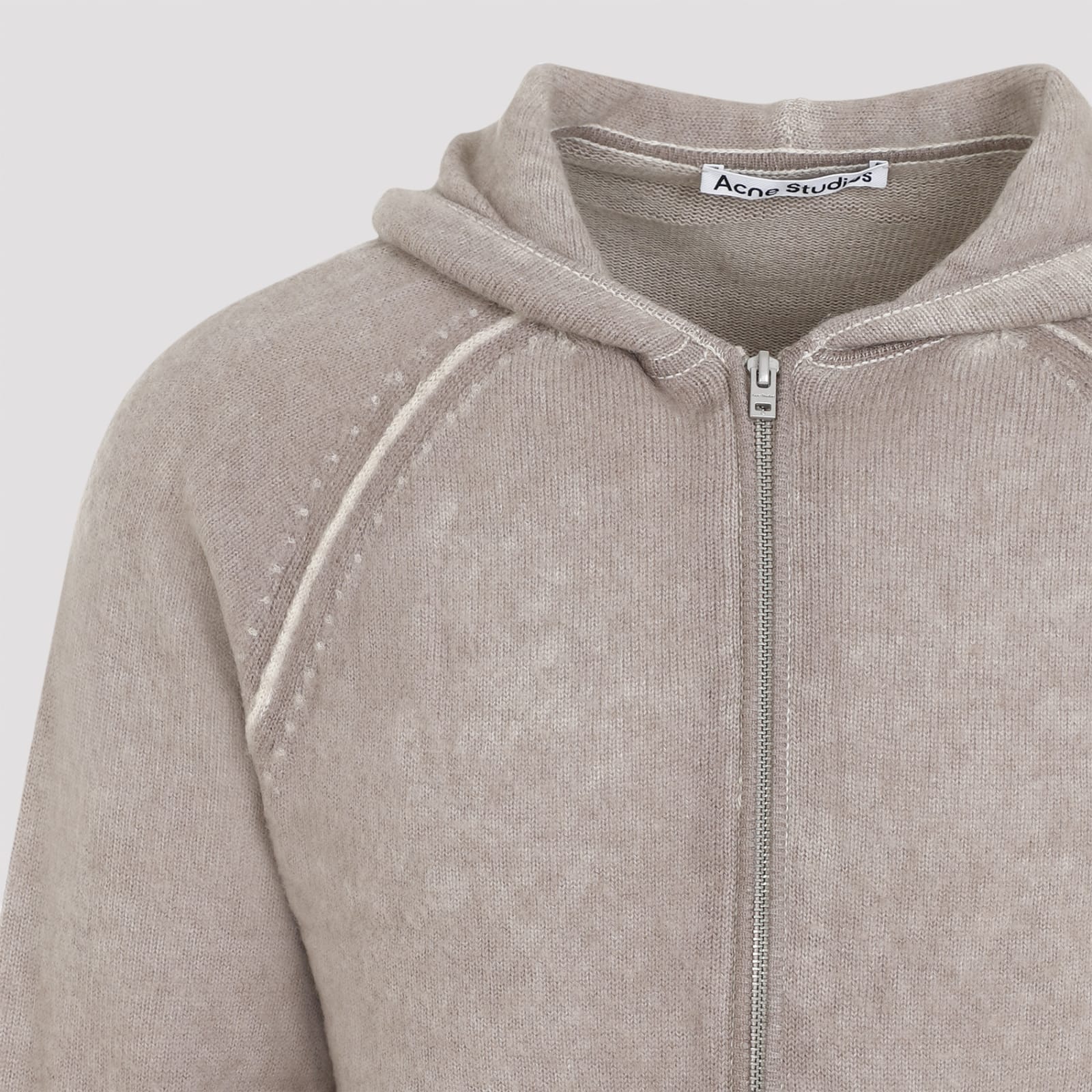 Shop Acne Studios Full Zip Cardigan In Aek Beige