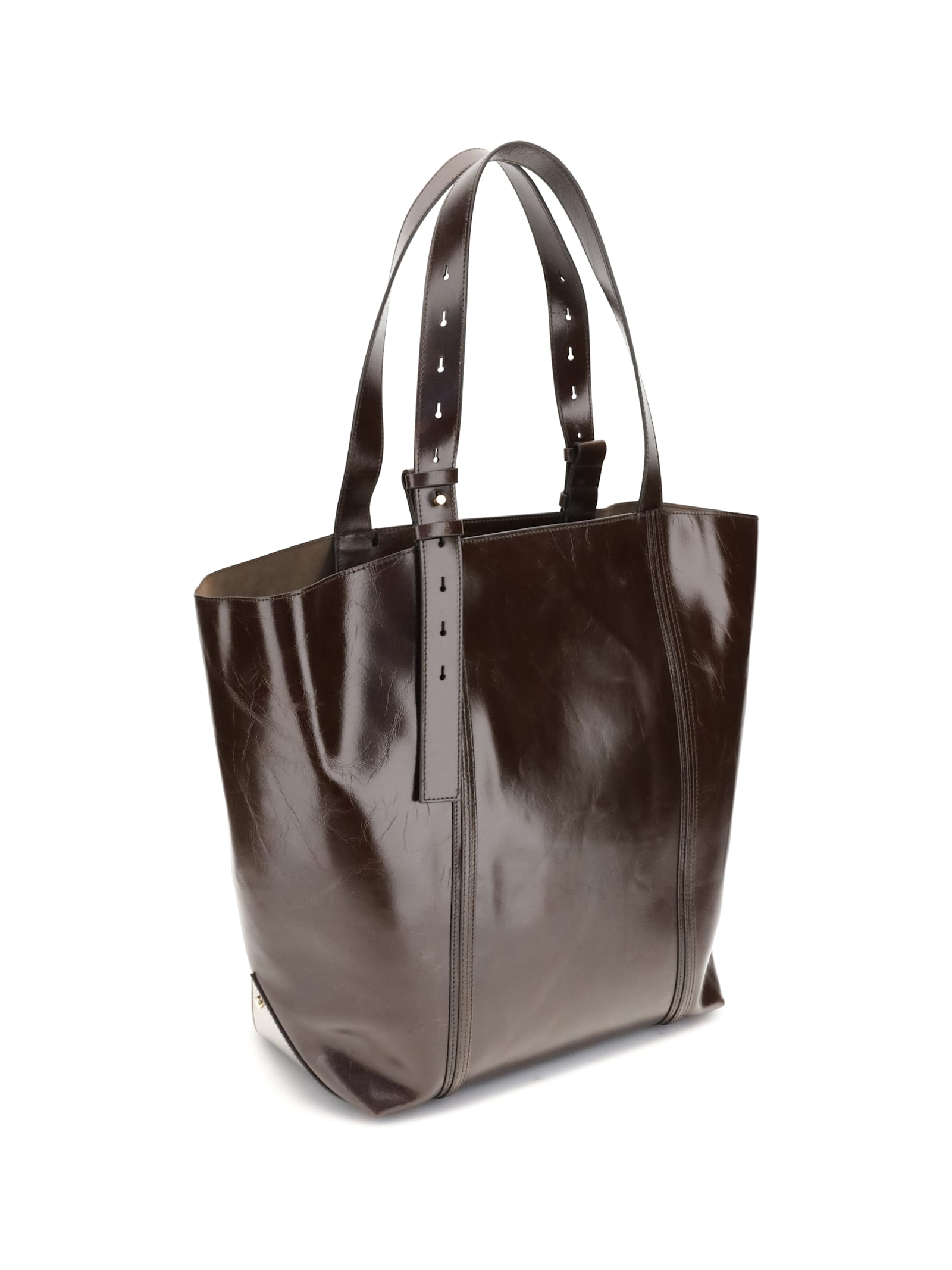 Golden Goose Leather Tote Bag In Brown