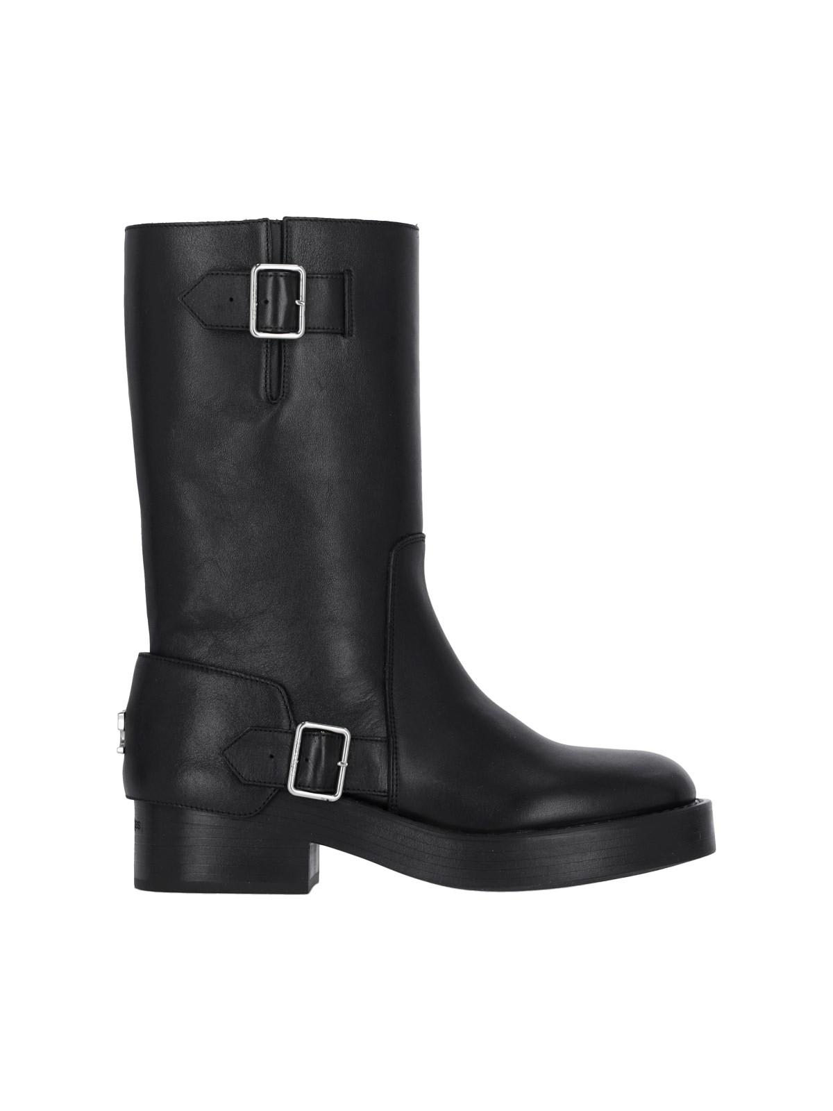 Shop Courrèges Boots With Americana Straps In Black