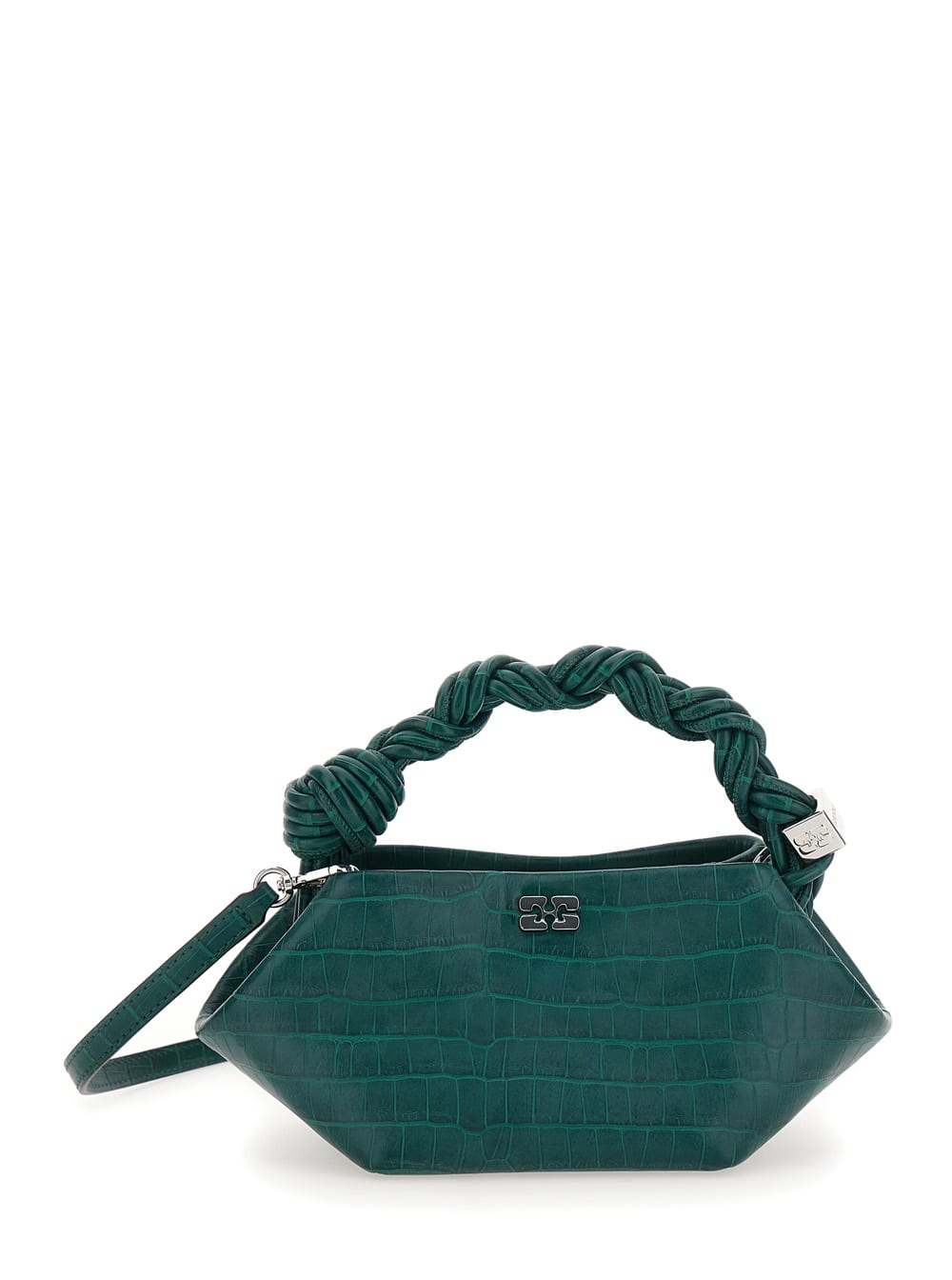 Ganni Bou Mini Crocodile Patent Leather Handbag