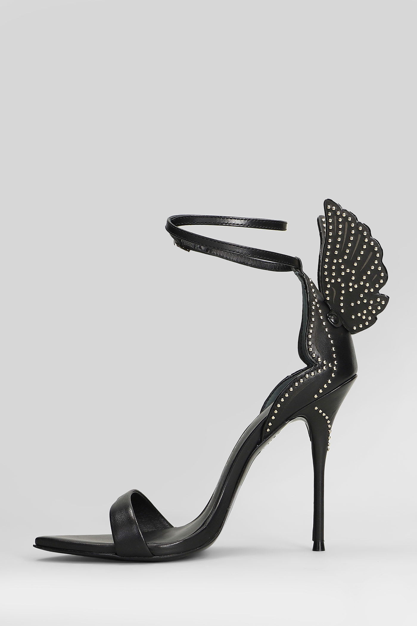 Sophia Webster 100mm Studded-wing Sandals In Black