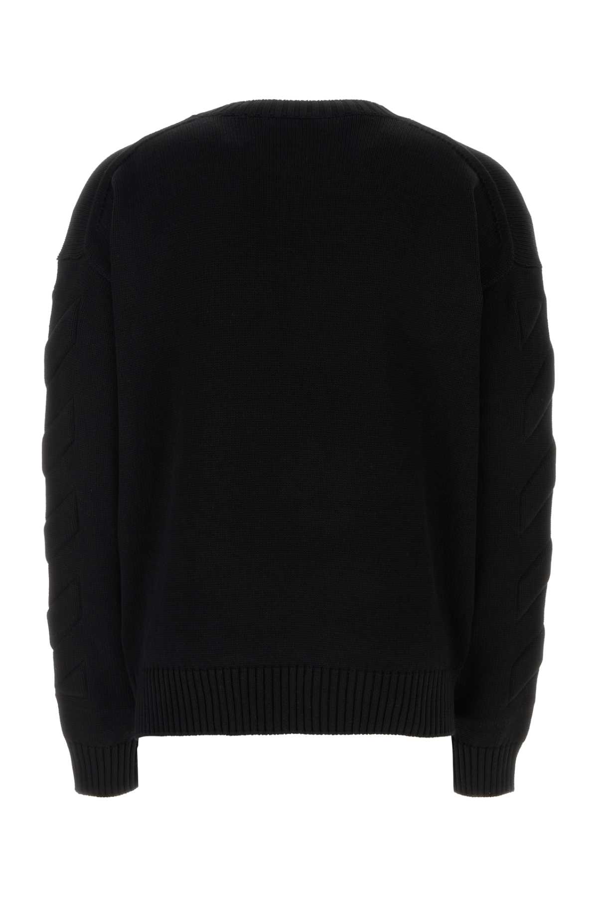Off-white Black Stretch Cotton Blend Sweater In 1010